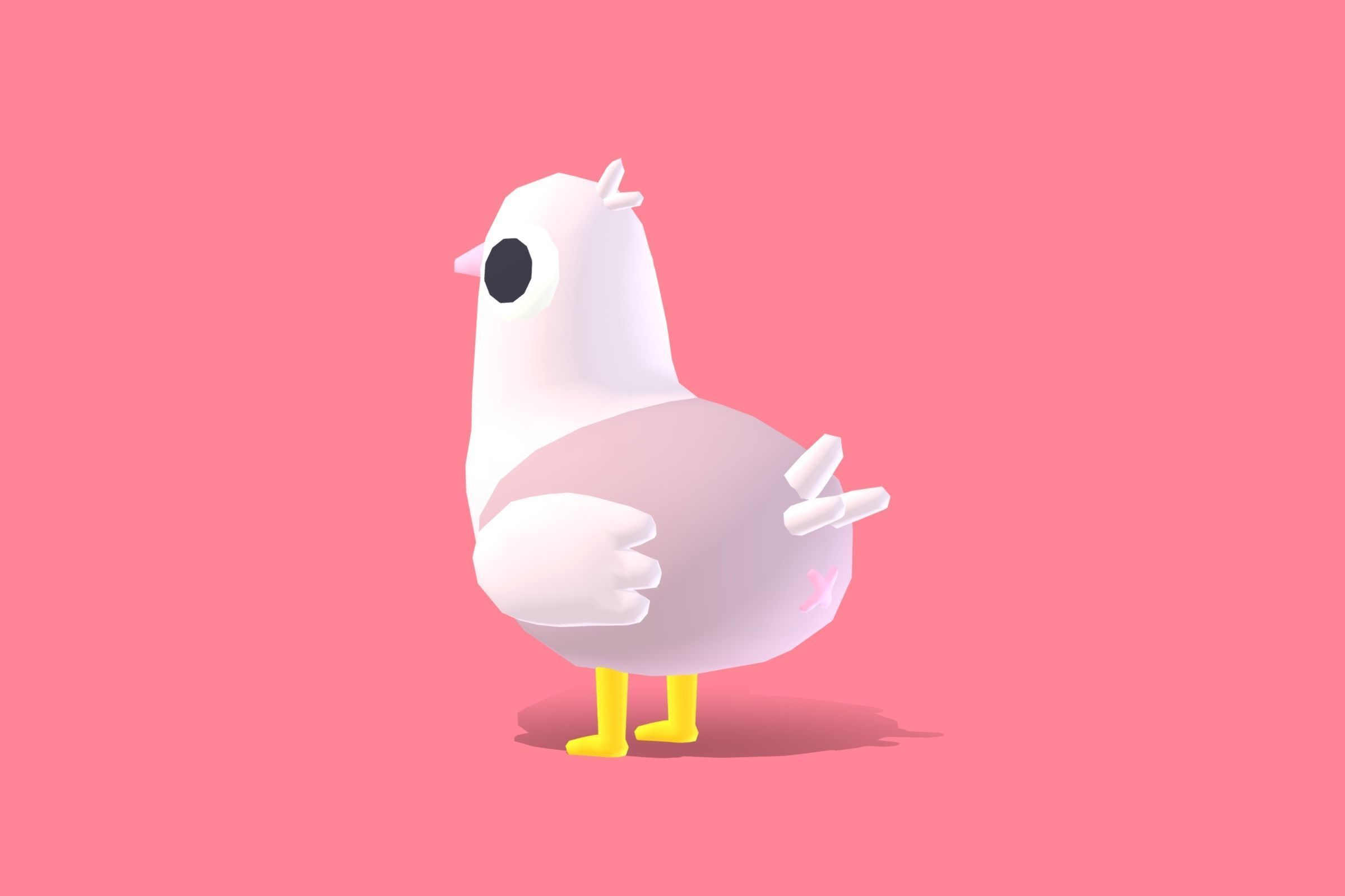 Dove - Quirky Series Low-poly 3D model_1