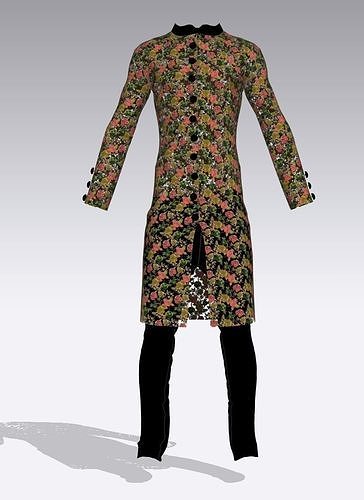 Embrodry Shervani with bottam  3D print model