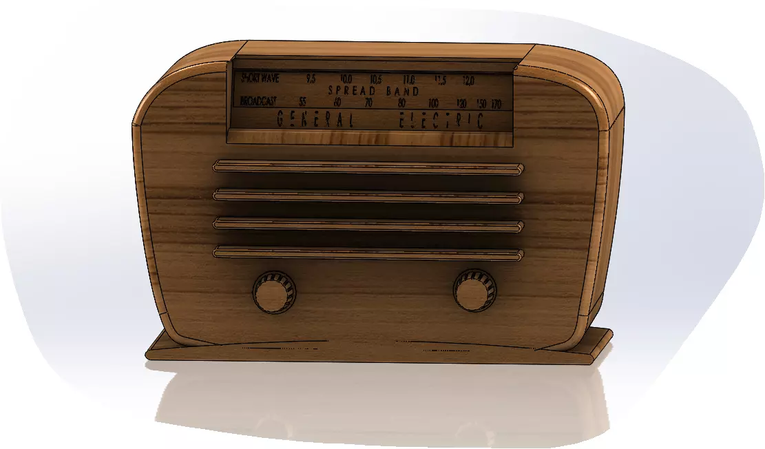 RADIO wooden Free 3D print model