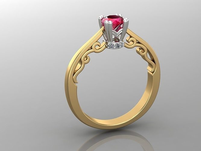 Woman ring 19 3D print model