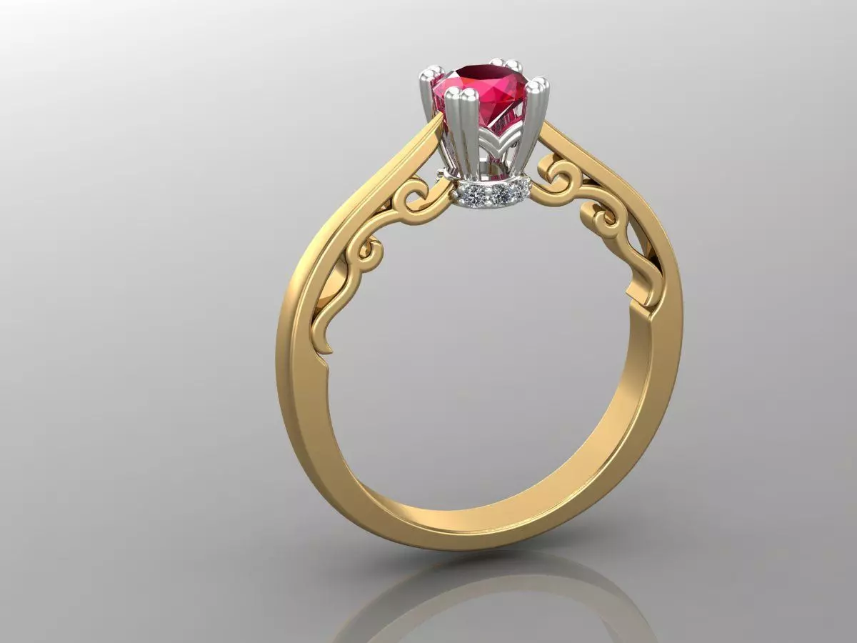 Woman ring 19 3D print model_0