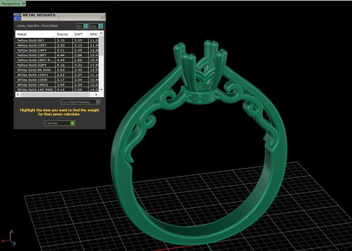 Woman ring 19 3D print model_5