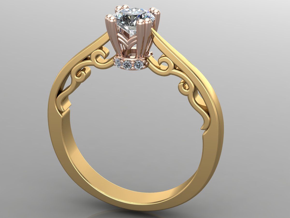 Woman ring 19 3D print model_1