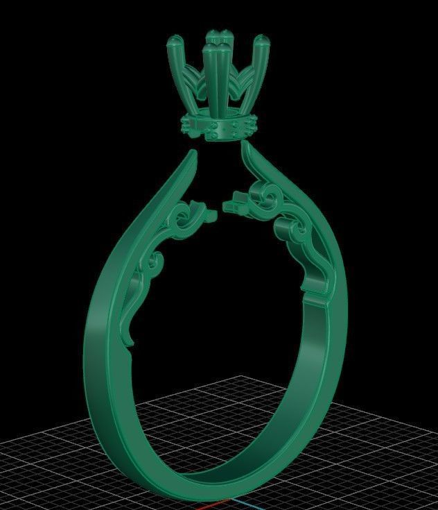 Woman ring 19 3D print model_7