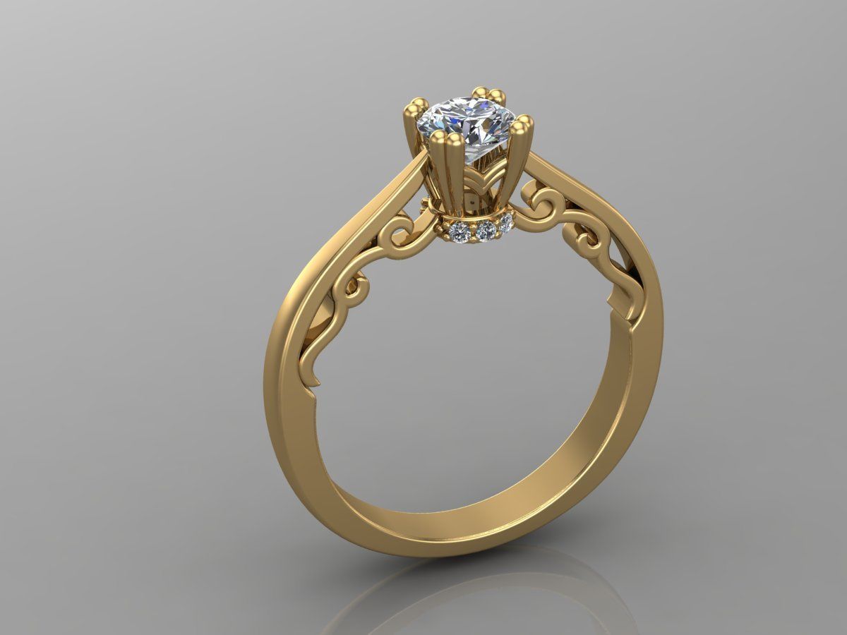Woman ring 19 3D print model_2