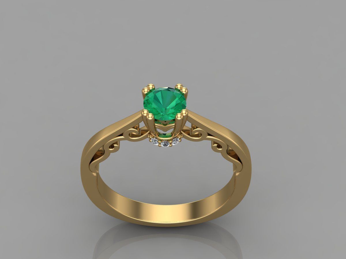 Woman ring 19 3D print model_3