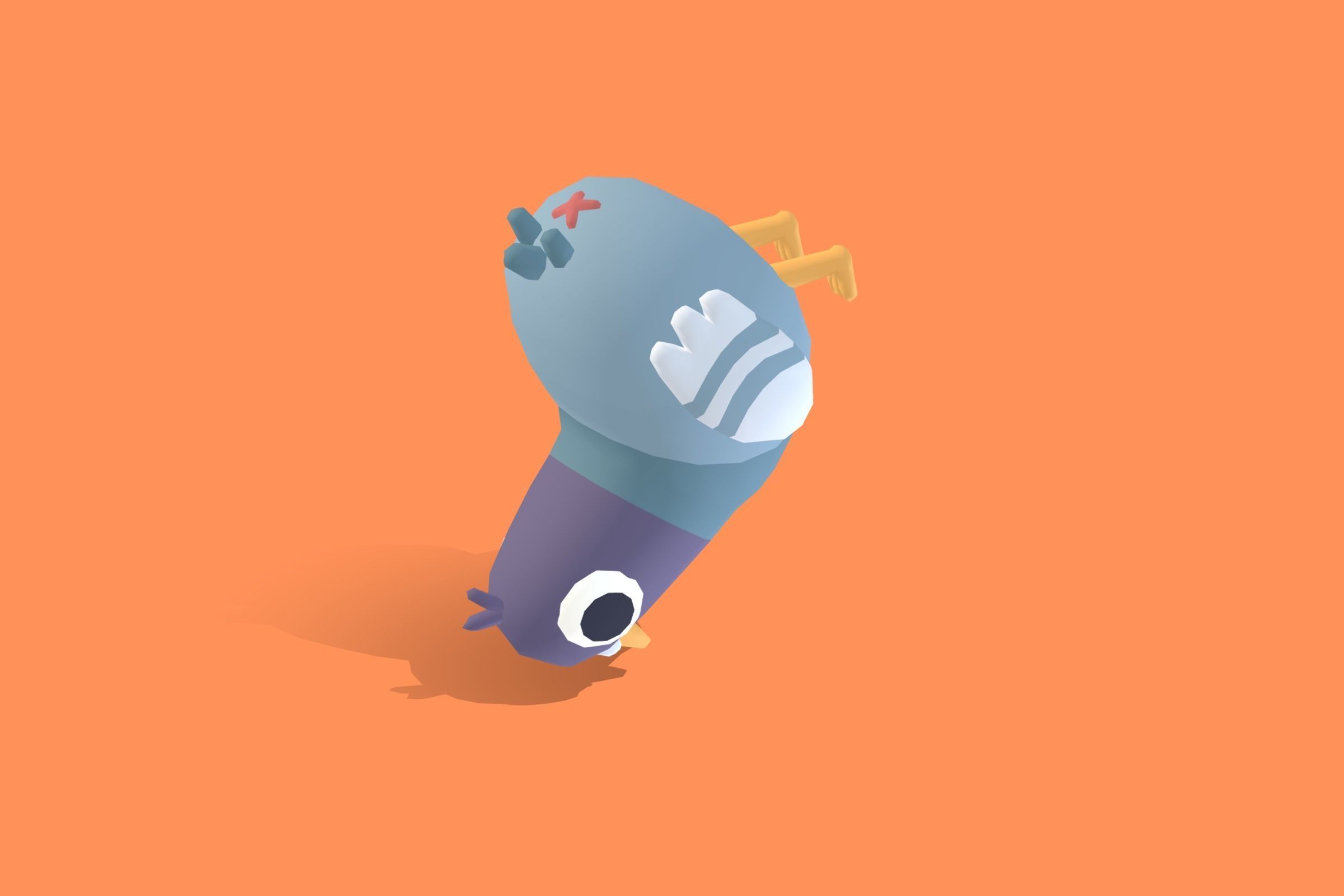 Pigeon - Quirky Series Low-poly 3D model_7