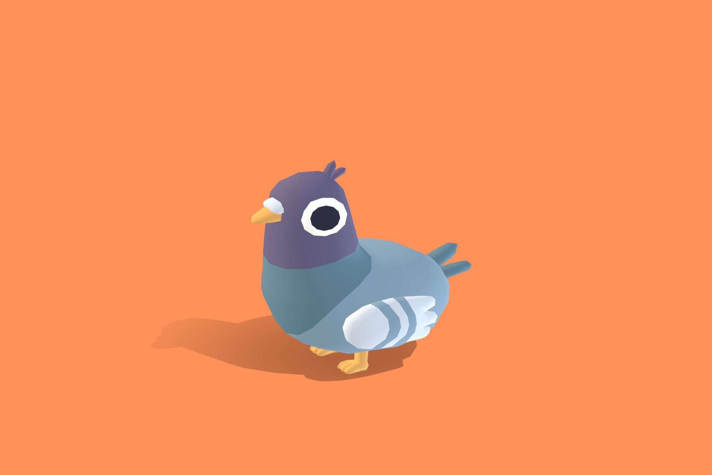 Pigeon - Quirky Series Low-poly 3D model_12