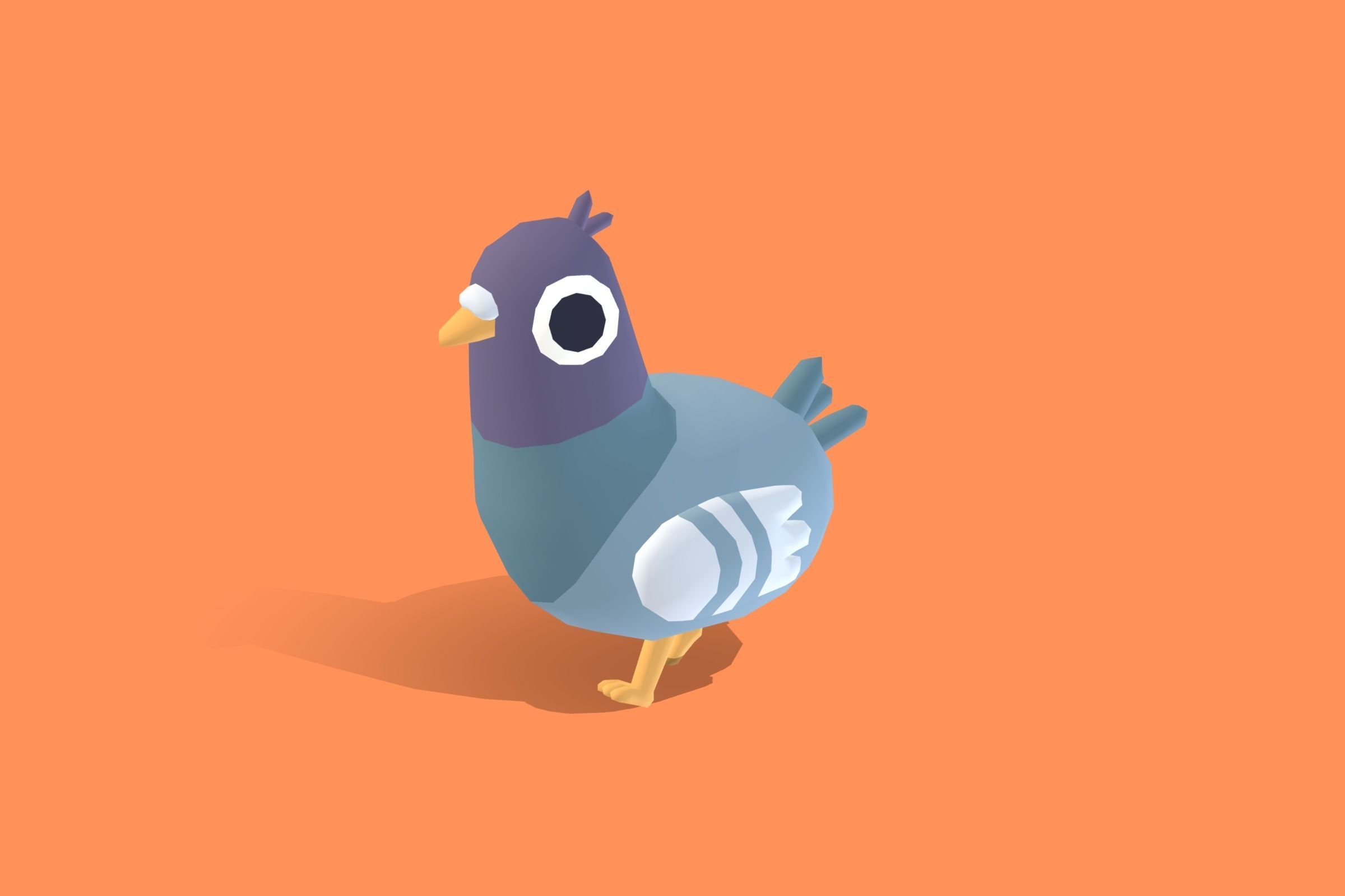 Pigeon - Quirky Series Low-poly 3D model_10