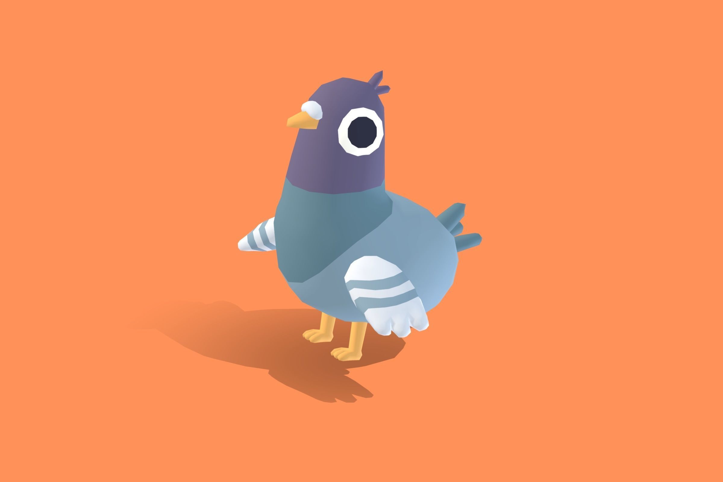 Pigeon - Quirky Series Low-poly 3D model_11