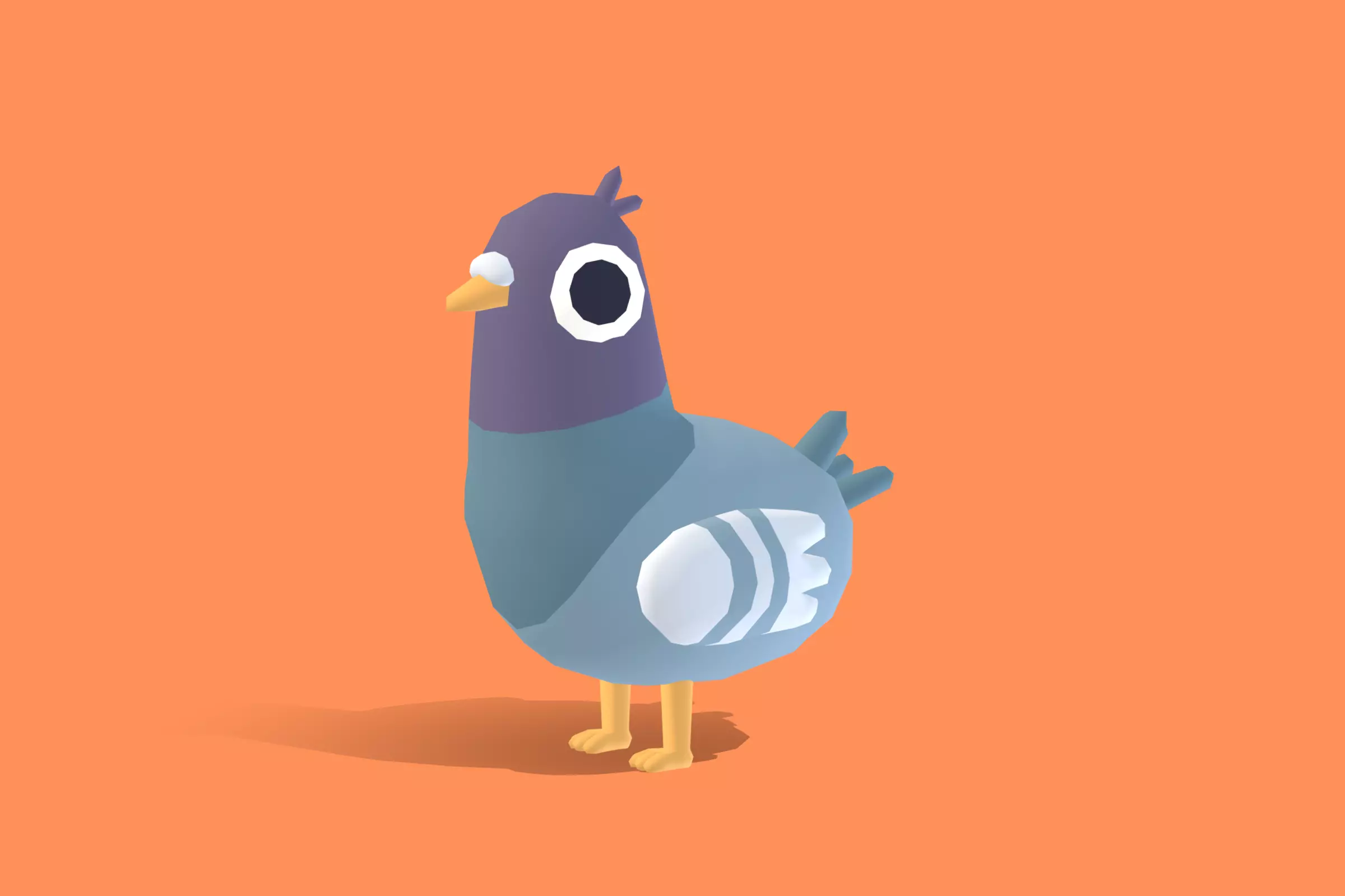 Pigeon - Quirky Series Low-poly 3D model_0