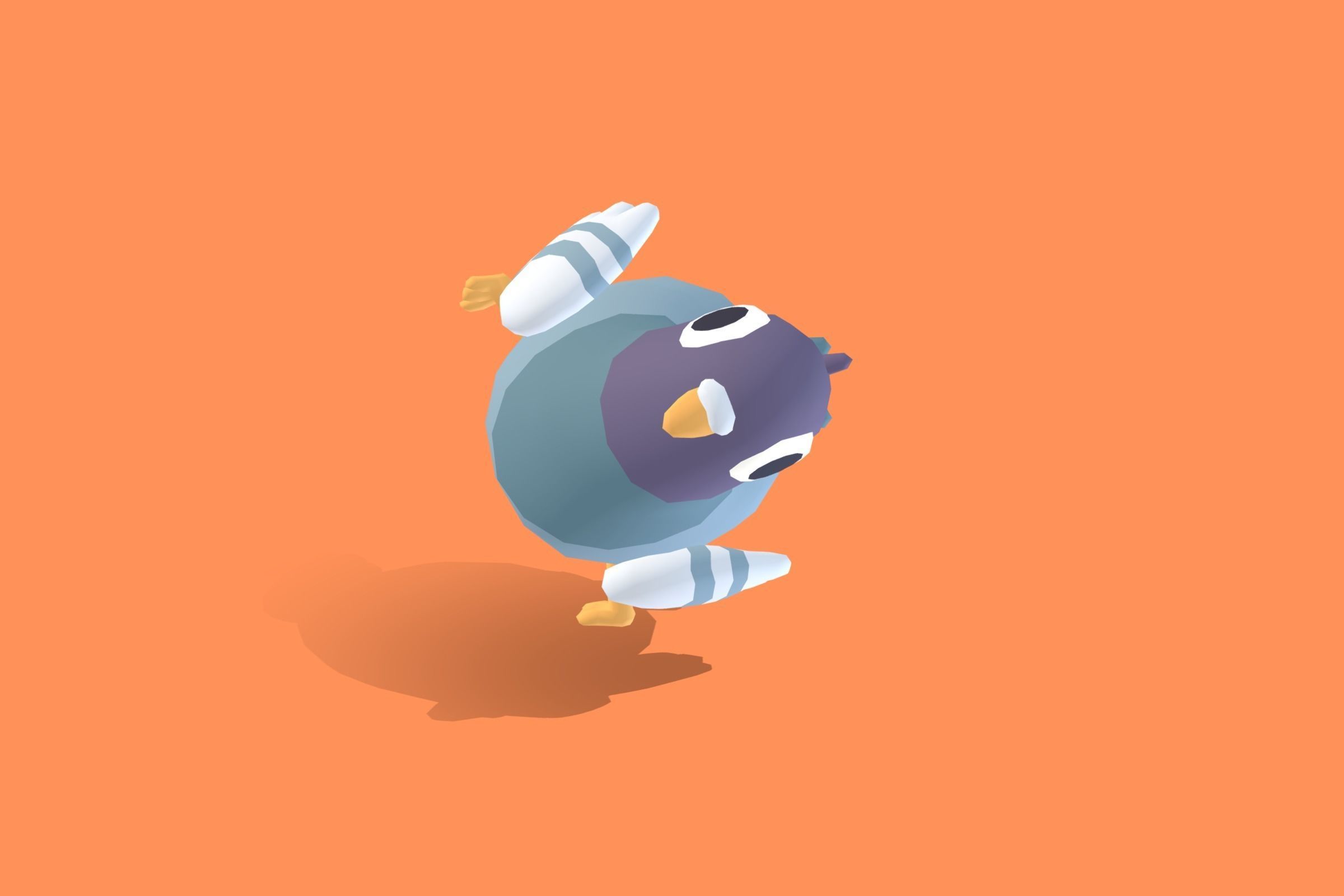 Pigeon - Quirky Series Low-poly 3D model_9