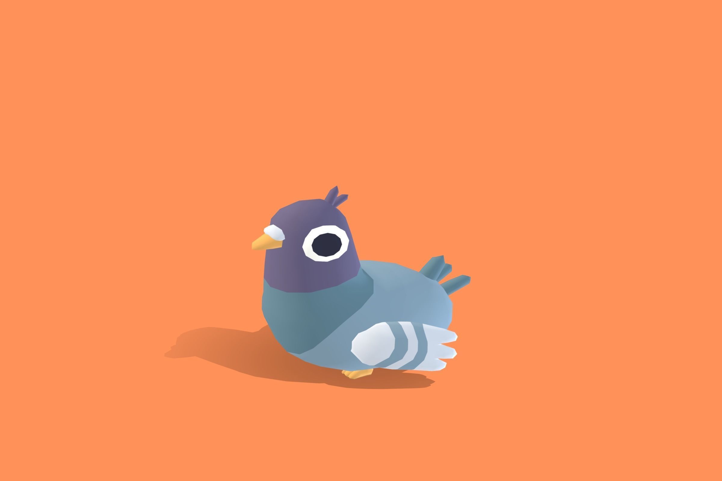 Pigeon - Quirky Series Low-poly 3D model_4