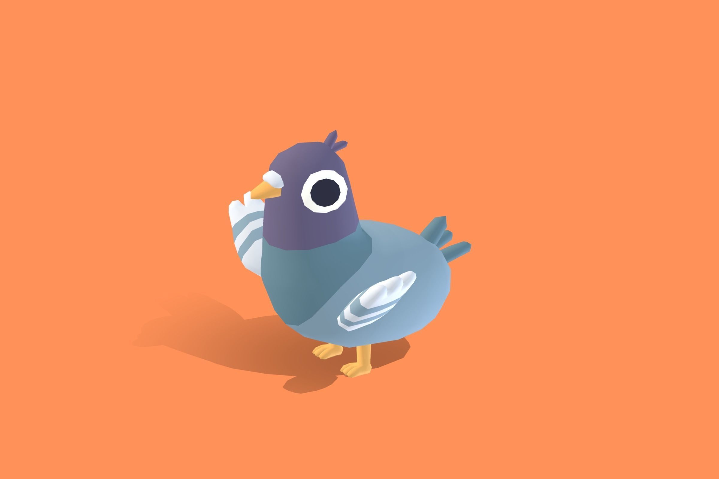 Pigeon - Quirky Series Low-poly 3D model_13