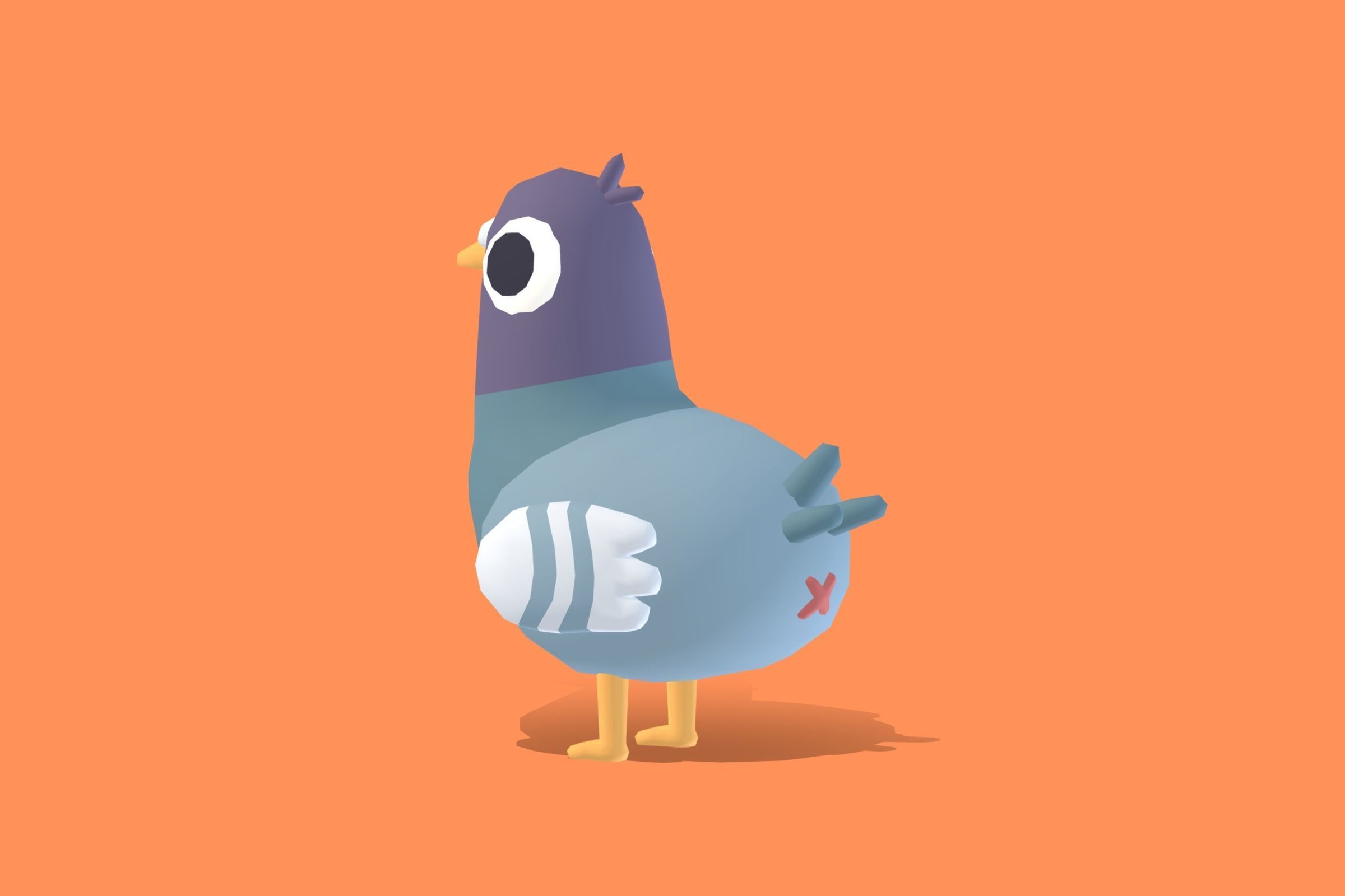 Pigeon - Quirky Series Low-poly 3D model_1