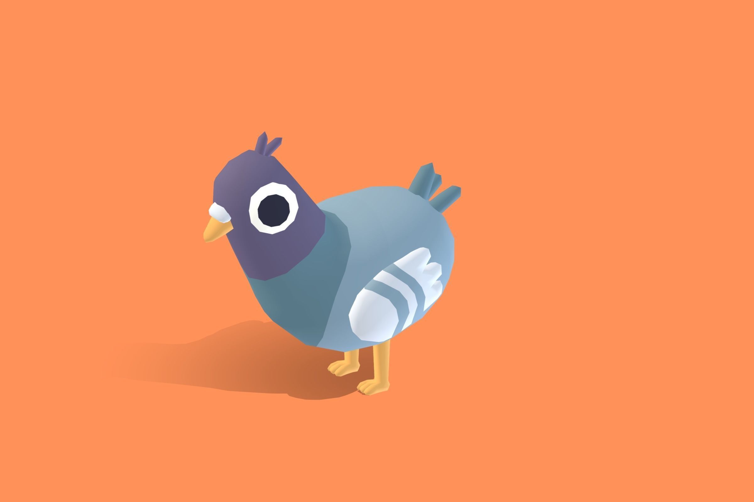 Pigeon - Quirky Series Low-poly 3D model_6