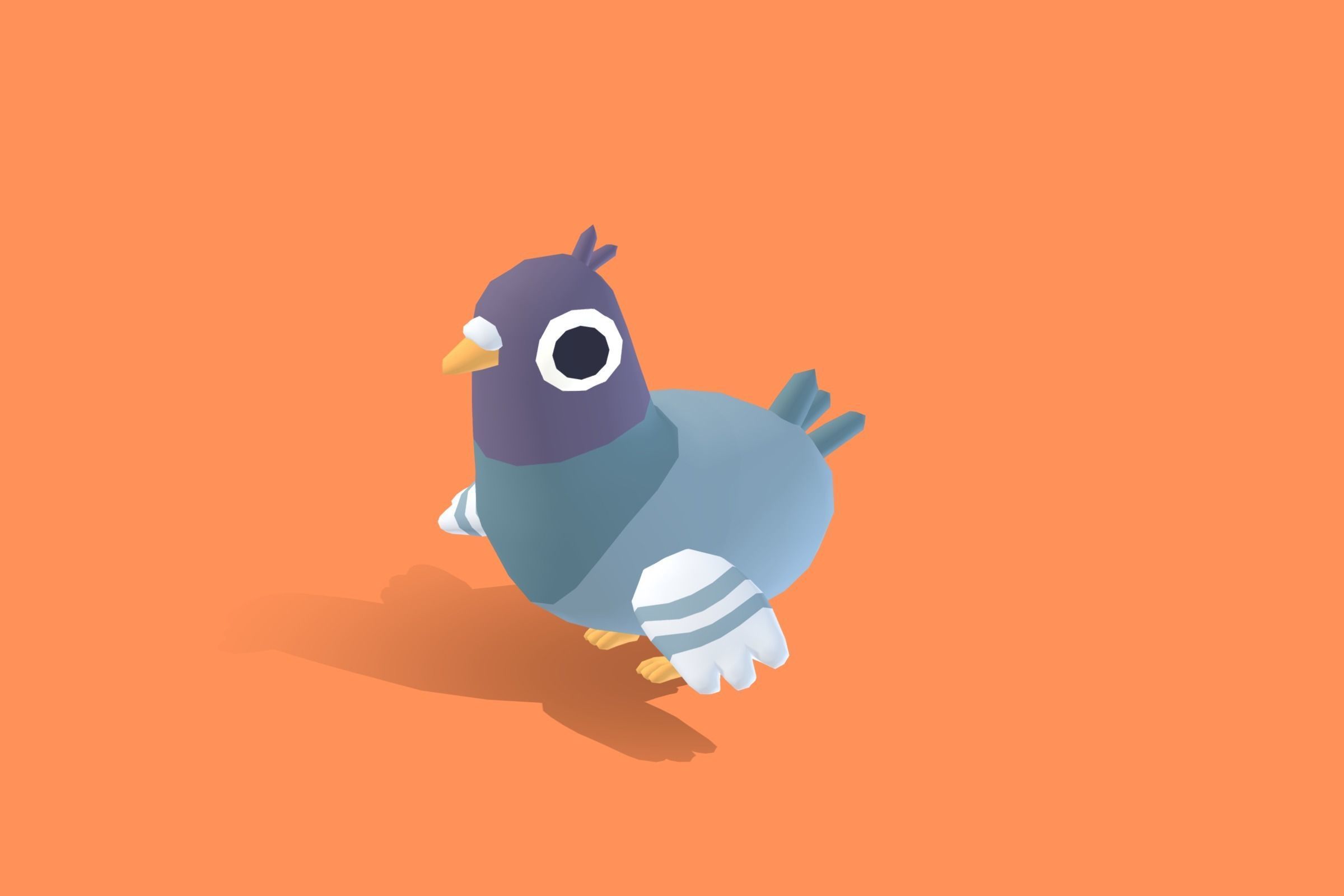 Pigeon - Quirky Series Low-poly 3D model_3
