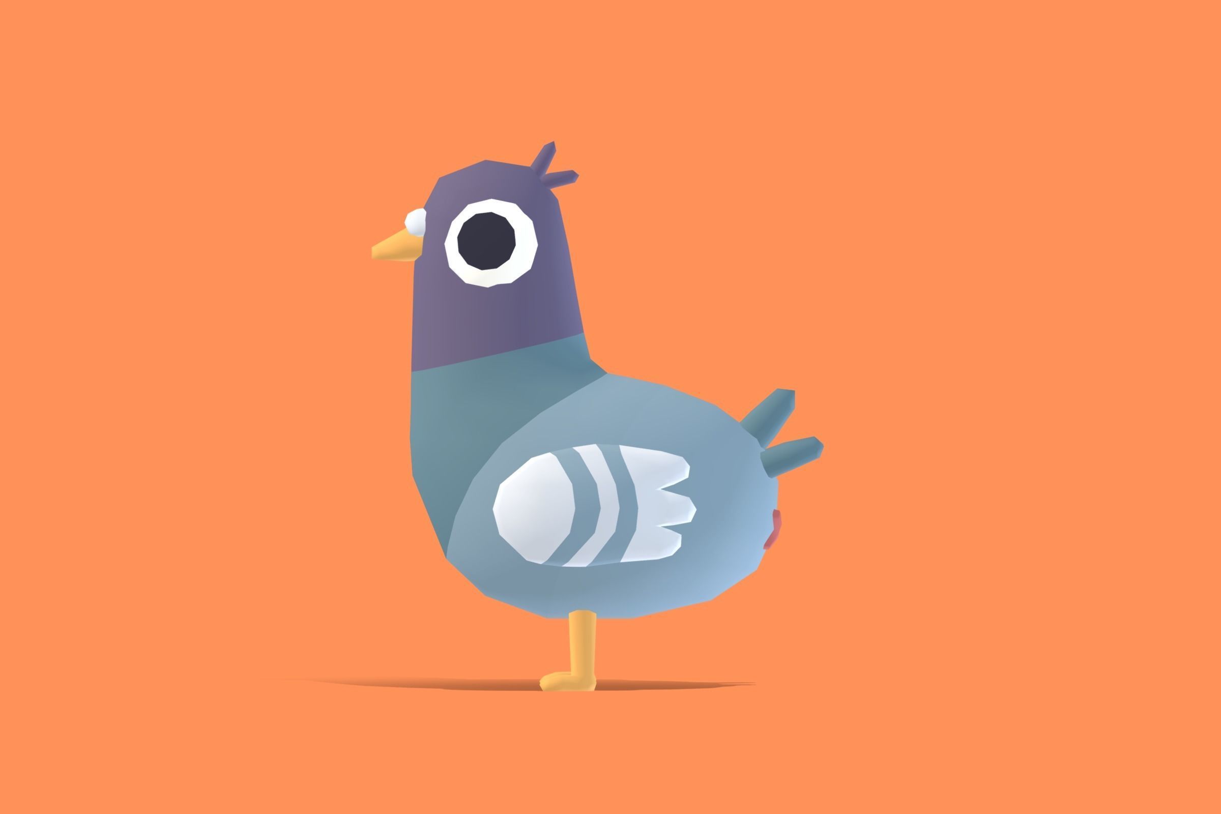 Pigeon - Quirky Series Low-poly 3D model_2