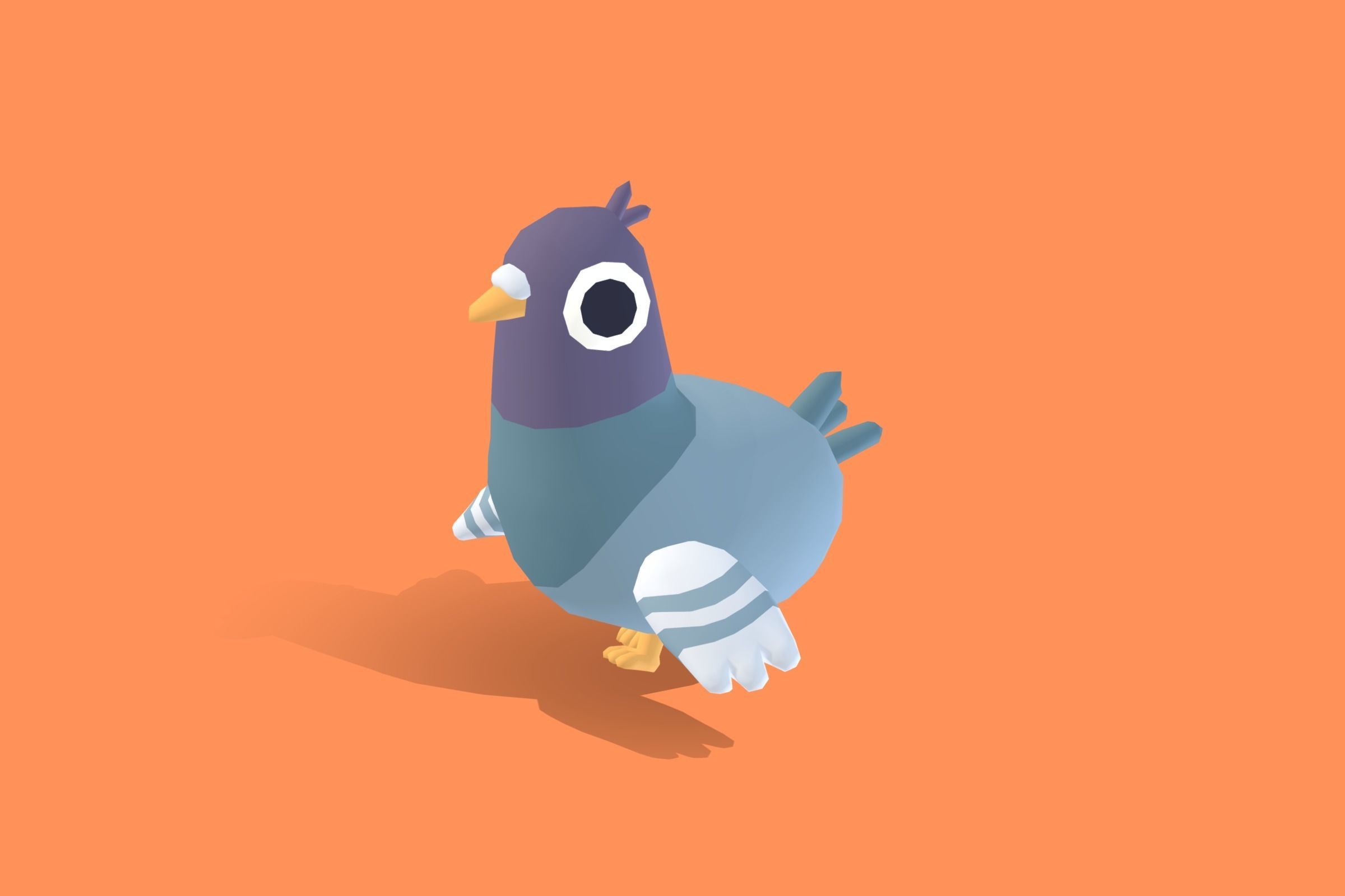 Pigeon - Quirky Series Low-poly 3D model_5