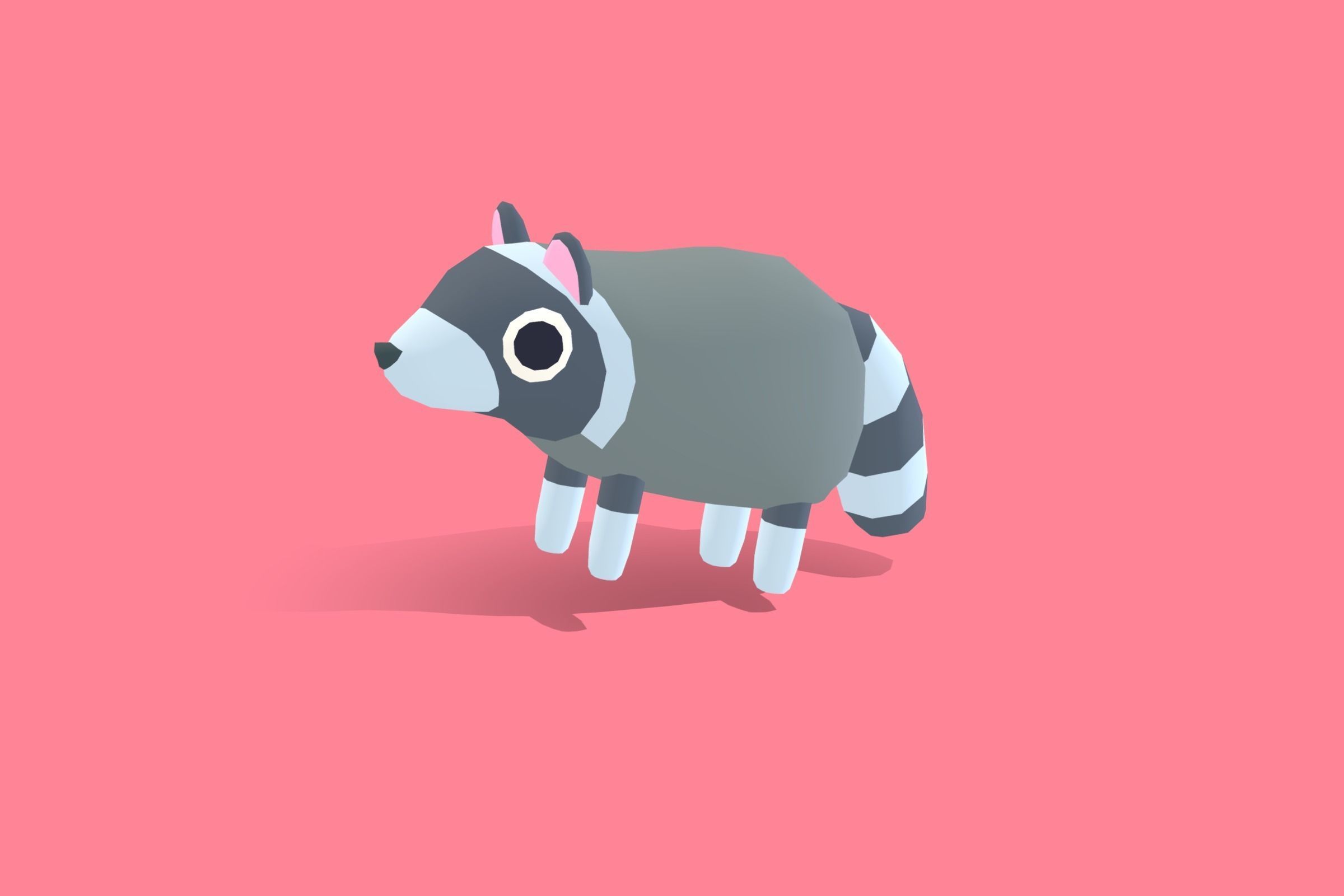 Raccoon - Quirky Series Low-poly 3D model_4