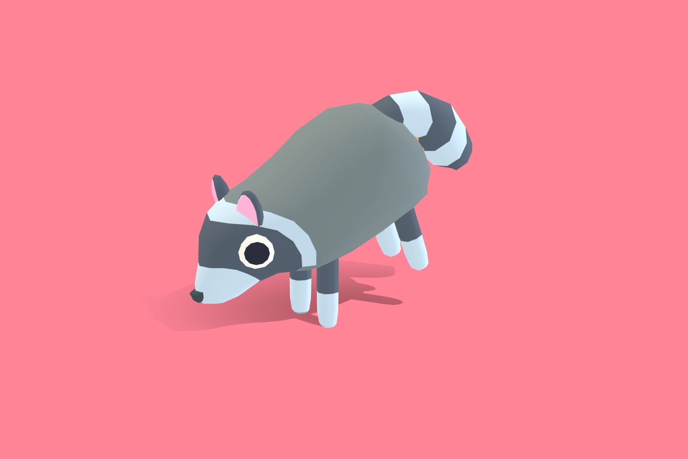 Raccoon - Quirky Series Low-poly 3D model_7