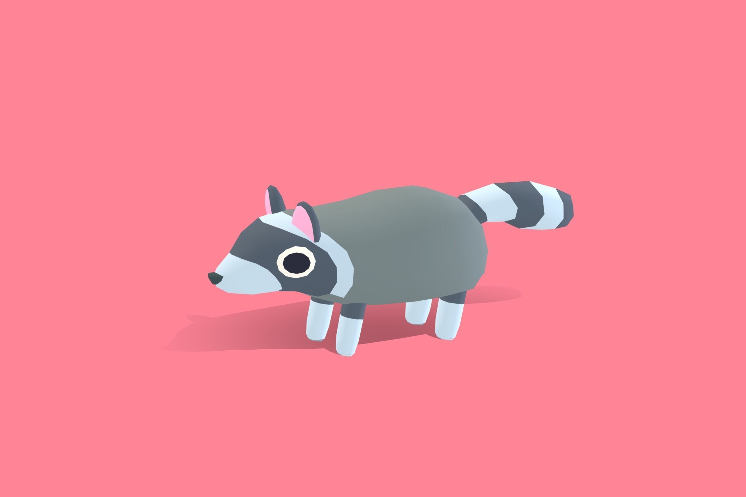 Raccoon - Quirky Series Low-poly 3D model_5