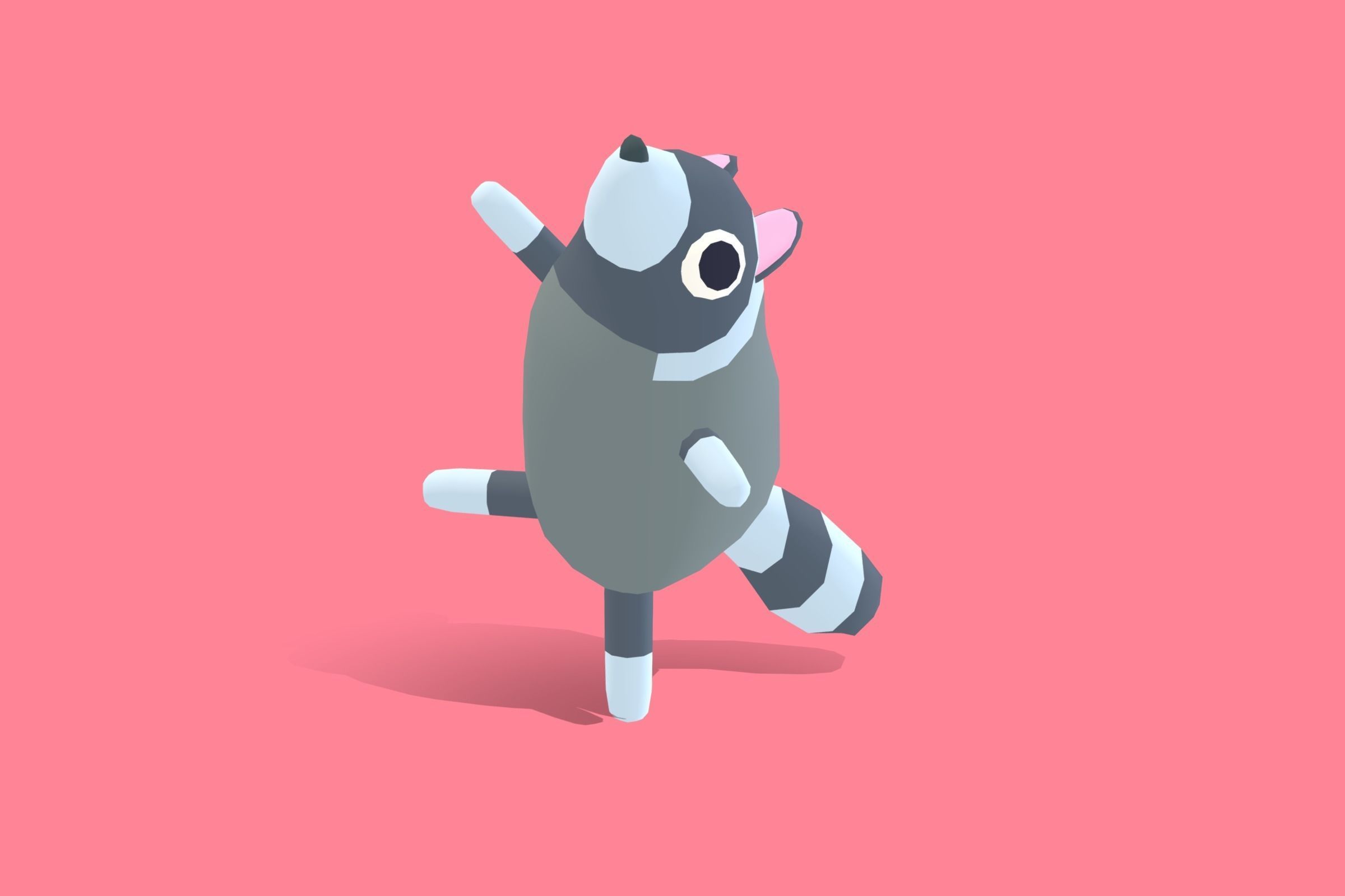 Raccoon - Quirky Series Low-poly 3D model_10