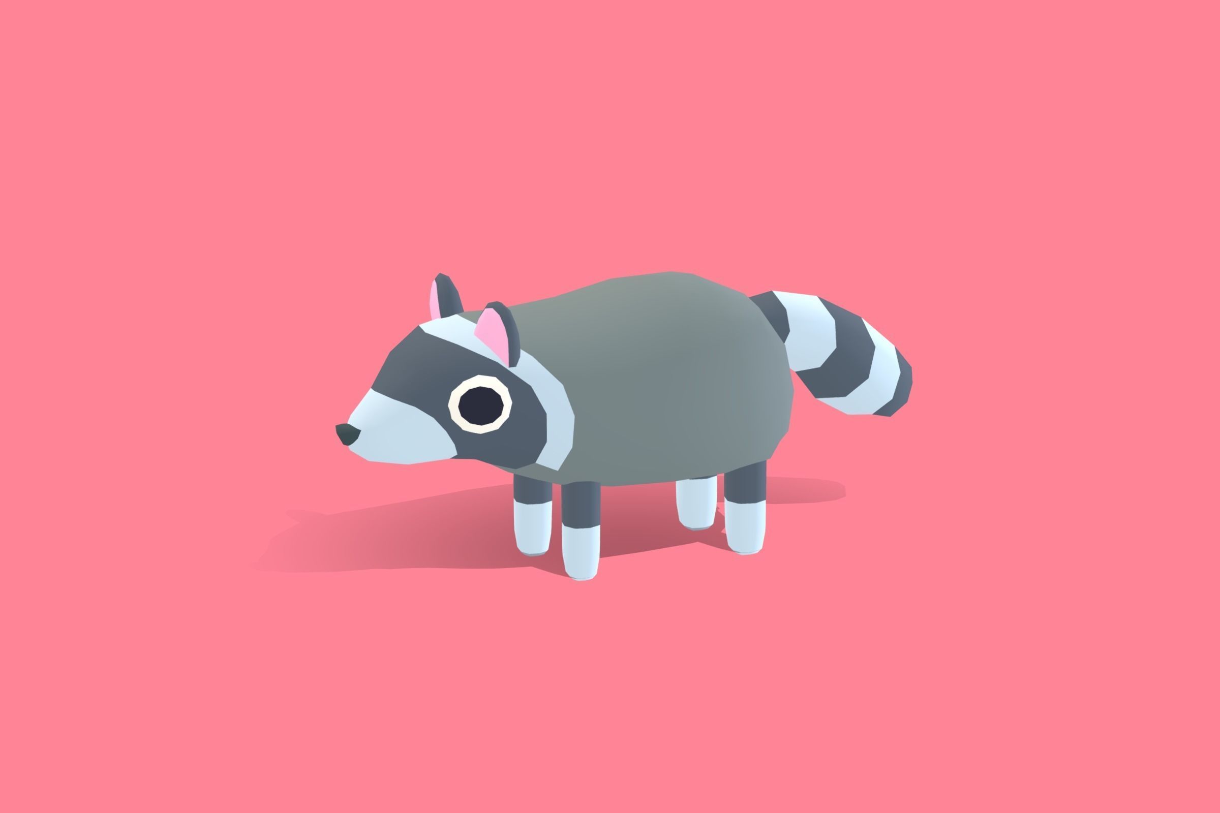 Raccoon - Quirky Series Low-poly 3D model_6