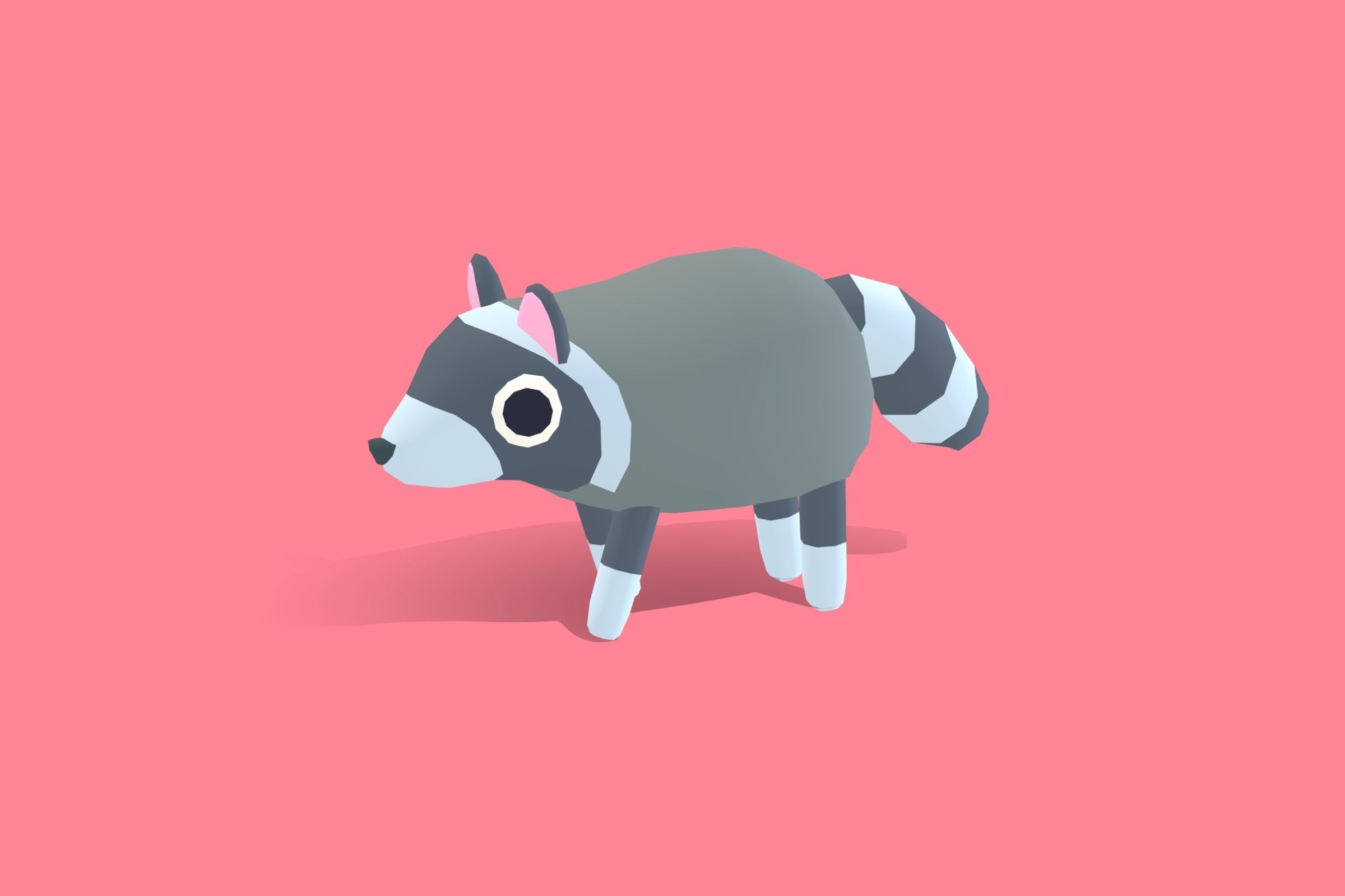 Raccoon - Quirky Series Low-poly 3D model_12