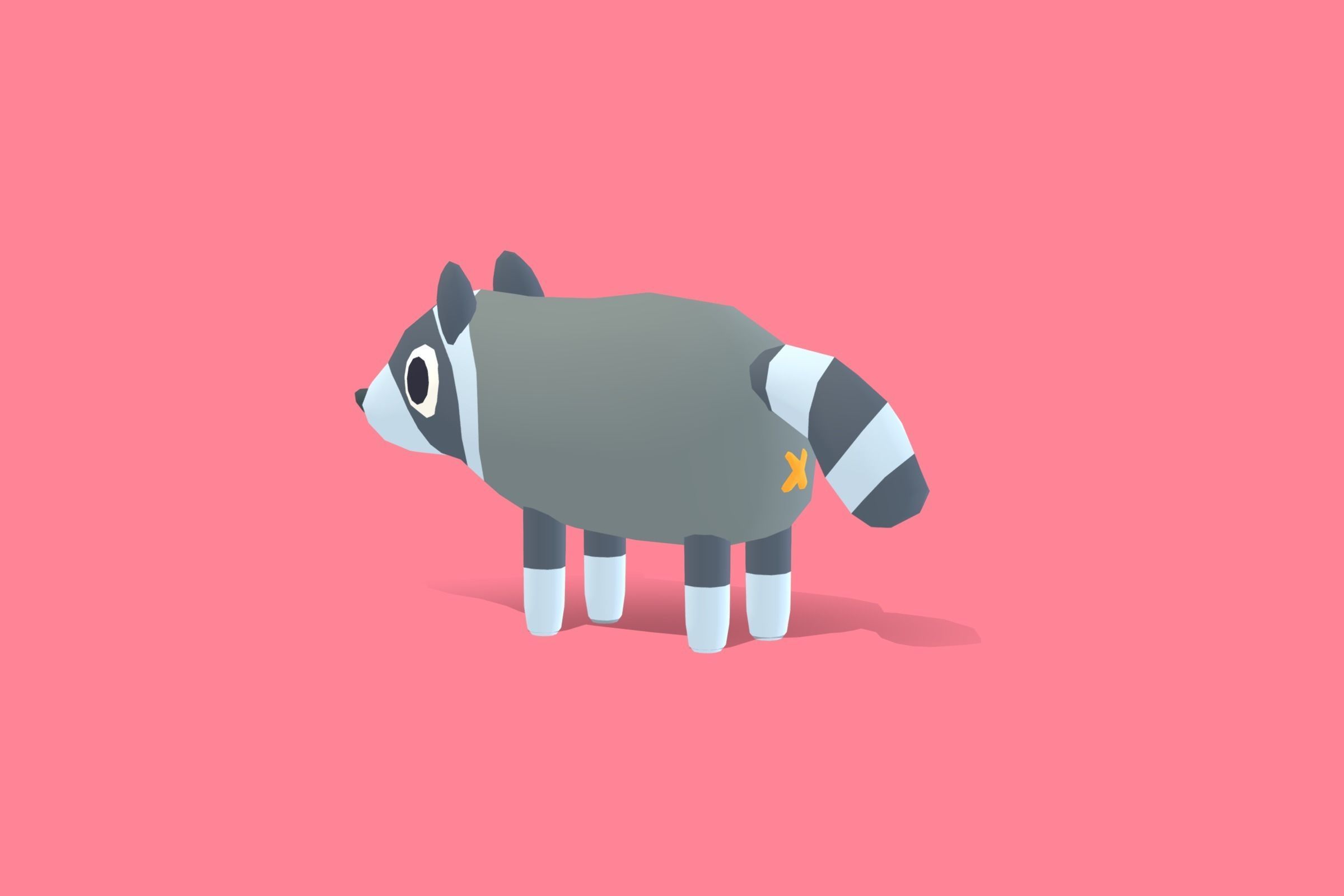 Raccoon - Quirky Series Low-poly 3D model_1