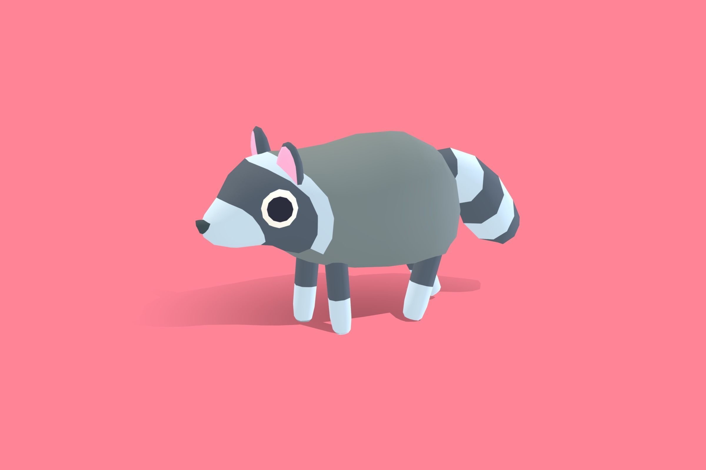 Raccoon - Quirky Series Low-poly 3D model_9