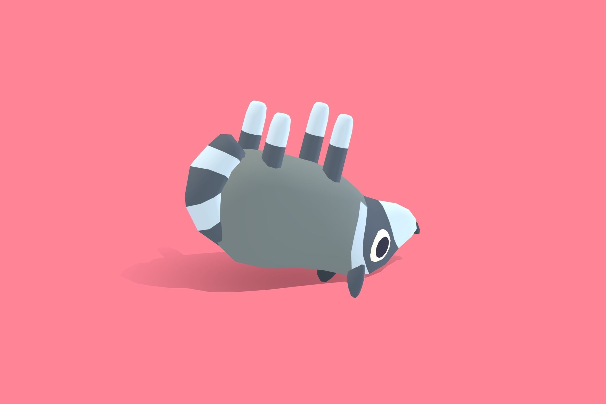 Raccoon - Quirky Series Low-poly 3D model_8