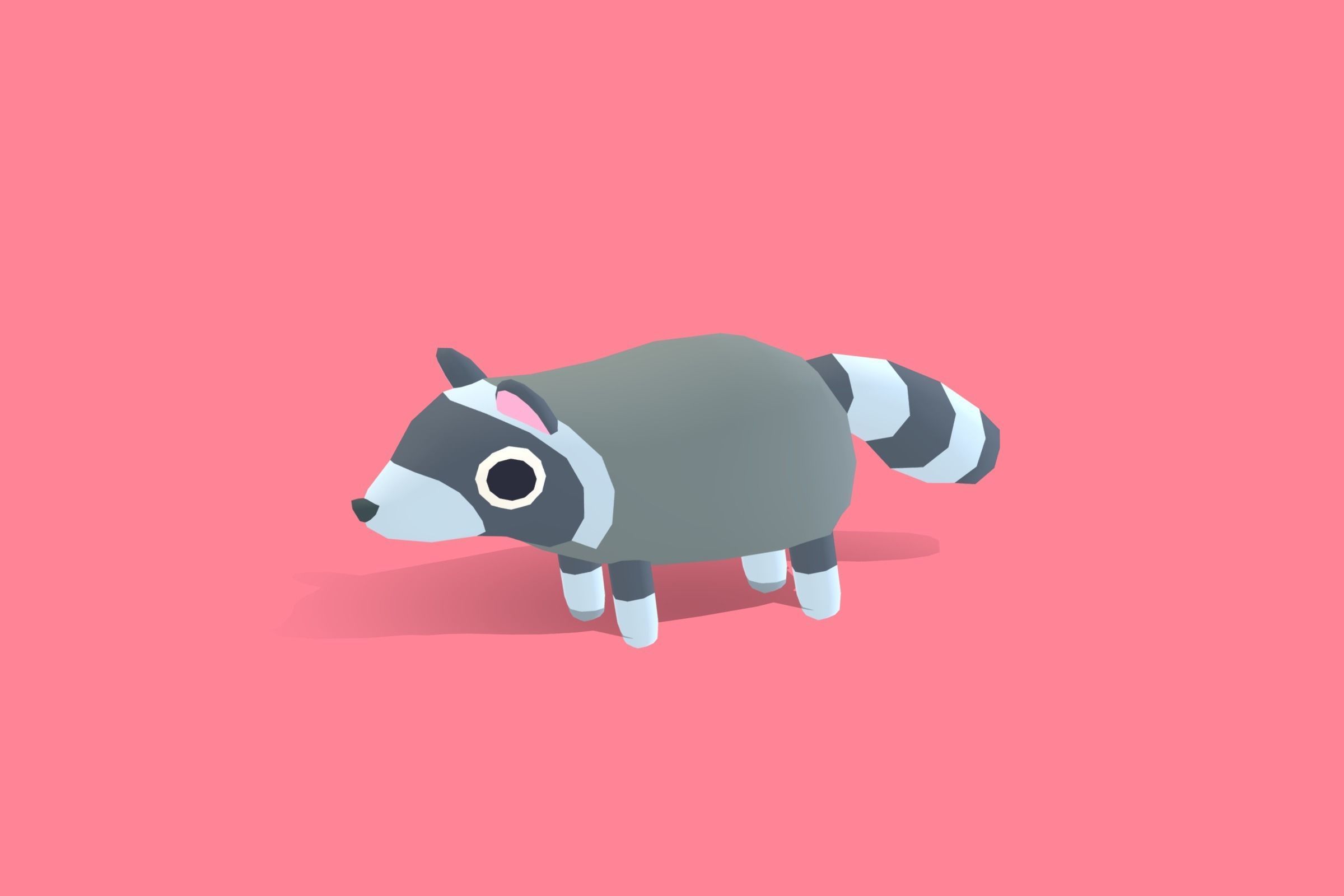 Raccoon - Quirky Series Low-poly 3D model_13