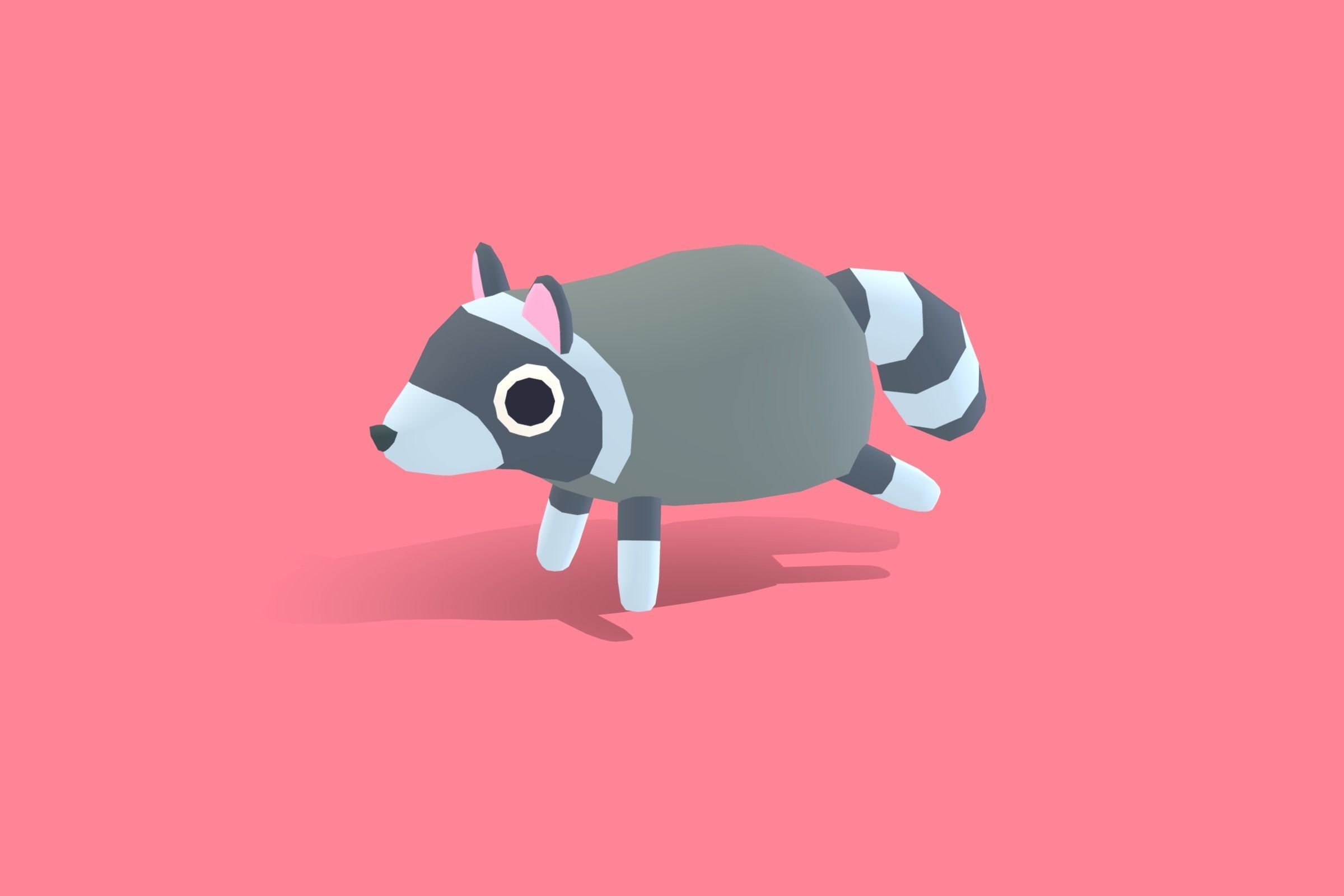 Raccoon - Quirky Series Low-poly 3D model_3