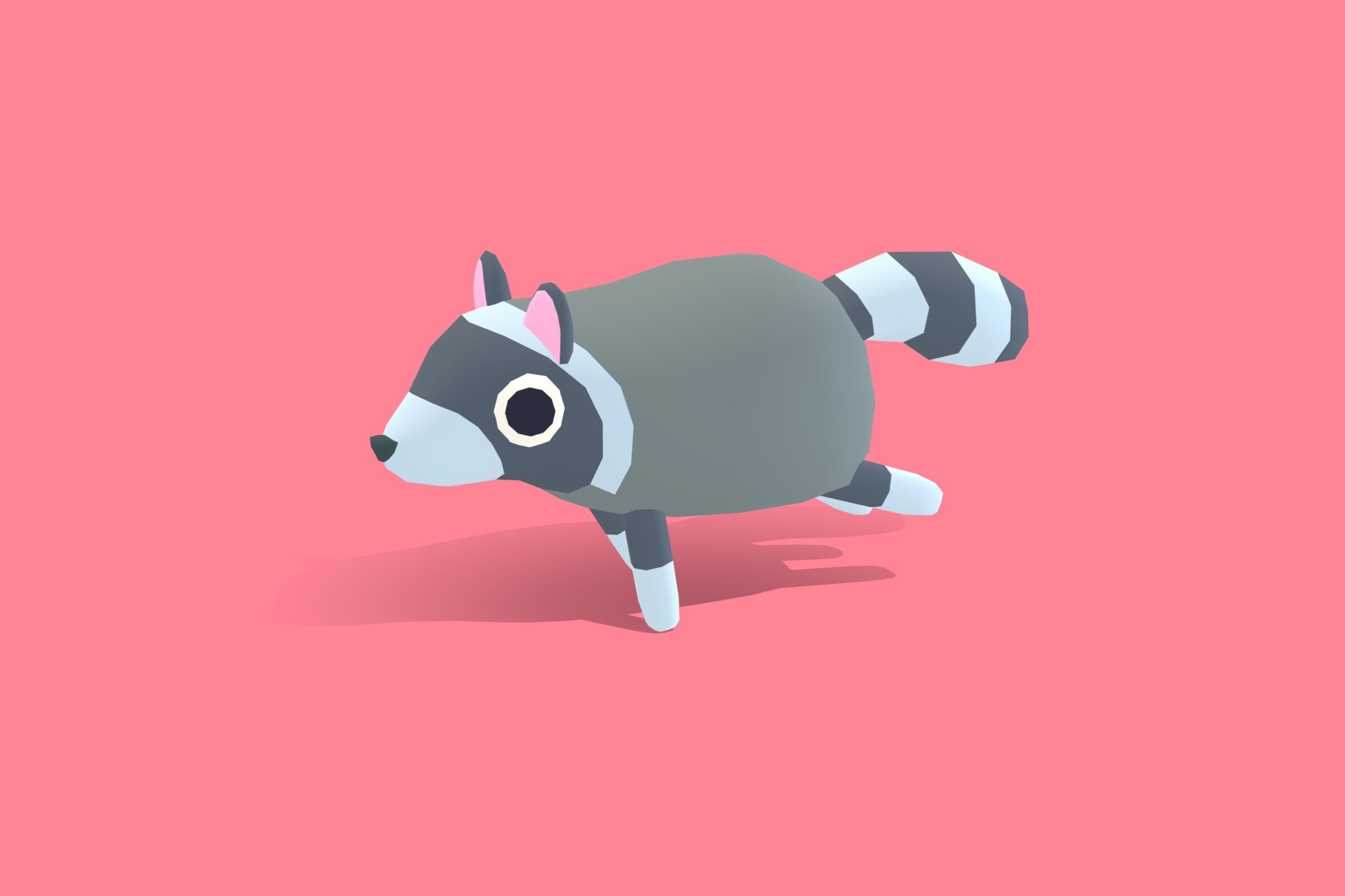 Raccoon - Quirky Series Low-poly 3D model_11