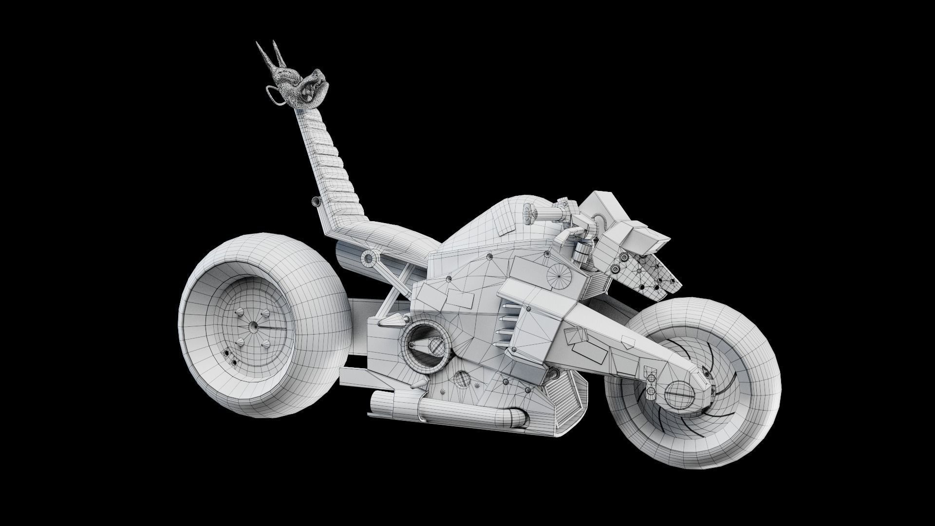 Cyberpunk Motorcycle - Nightcrawler Low-poly 3D model_7