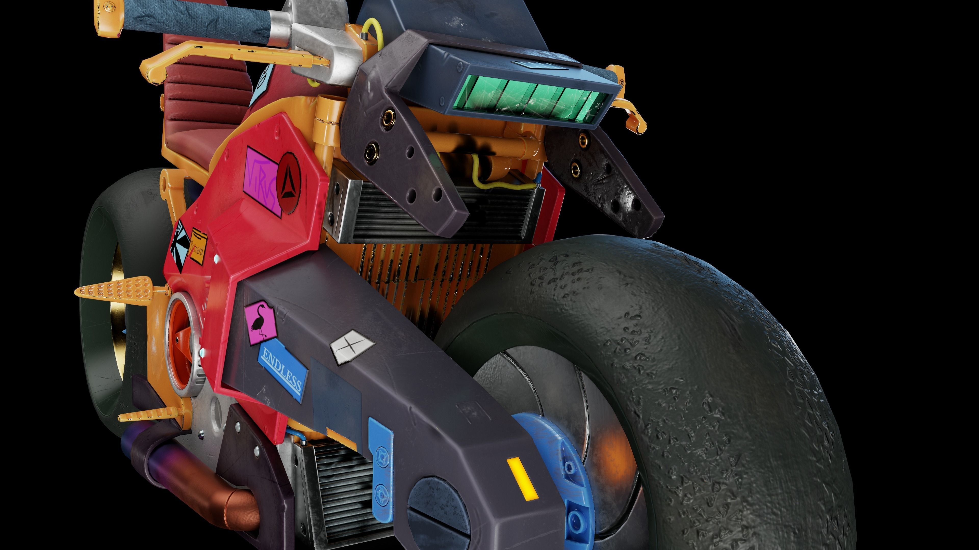 Cyberpunk Motorcycle - Nightcrawler Low-poly 3D model_2