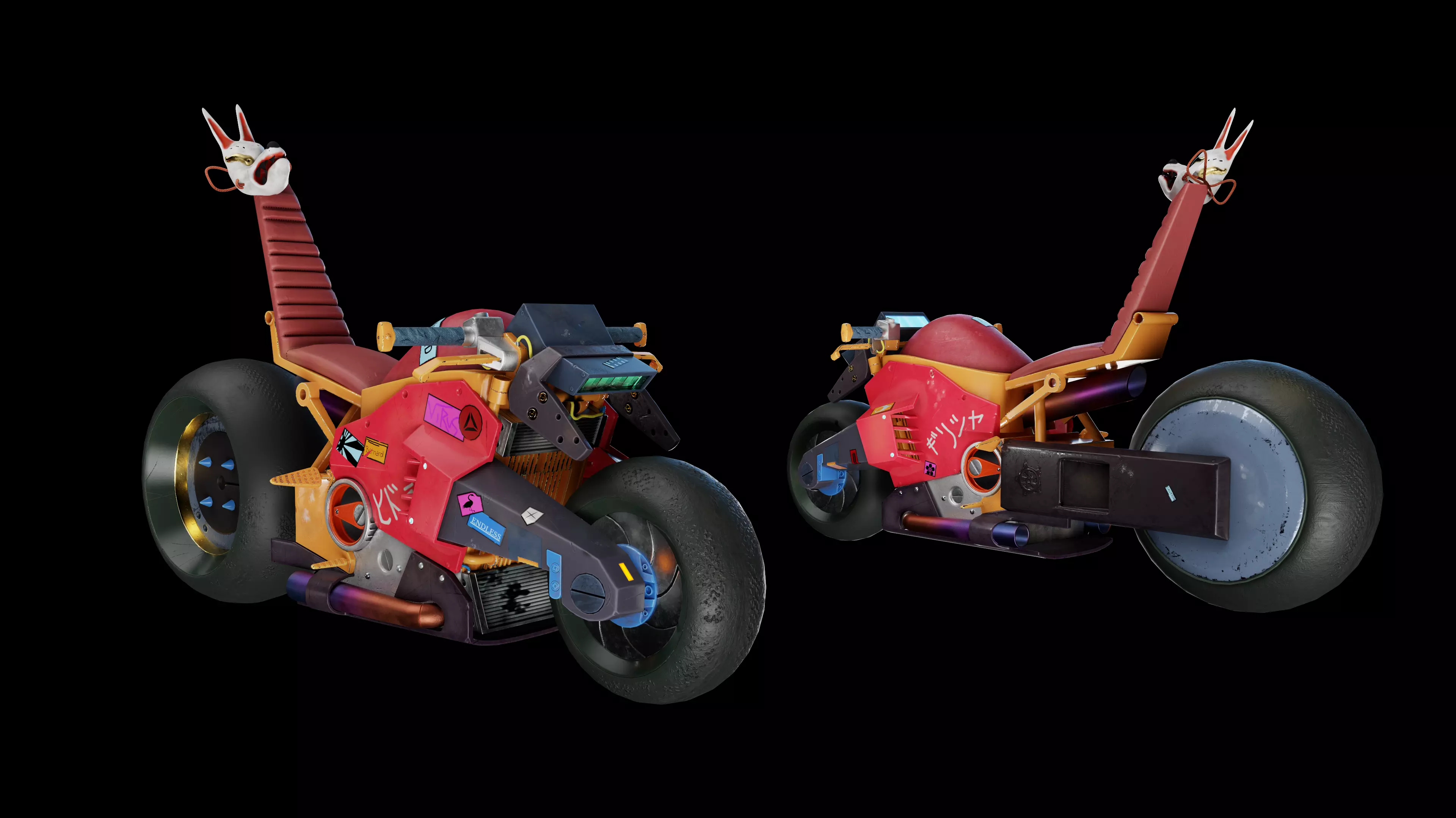 Cyberpunk Motorcycle - Nightcrawler Low-poly 3D model_0