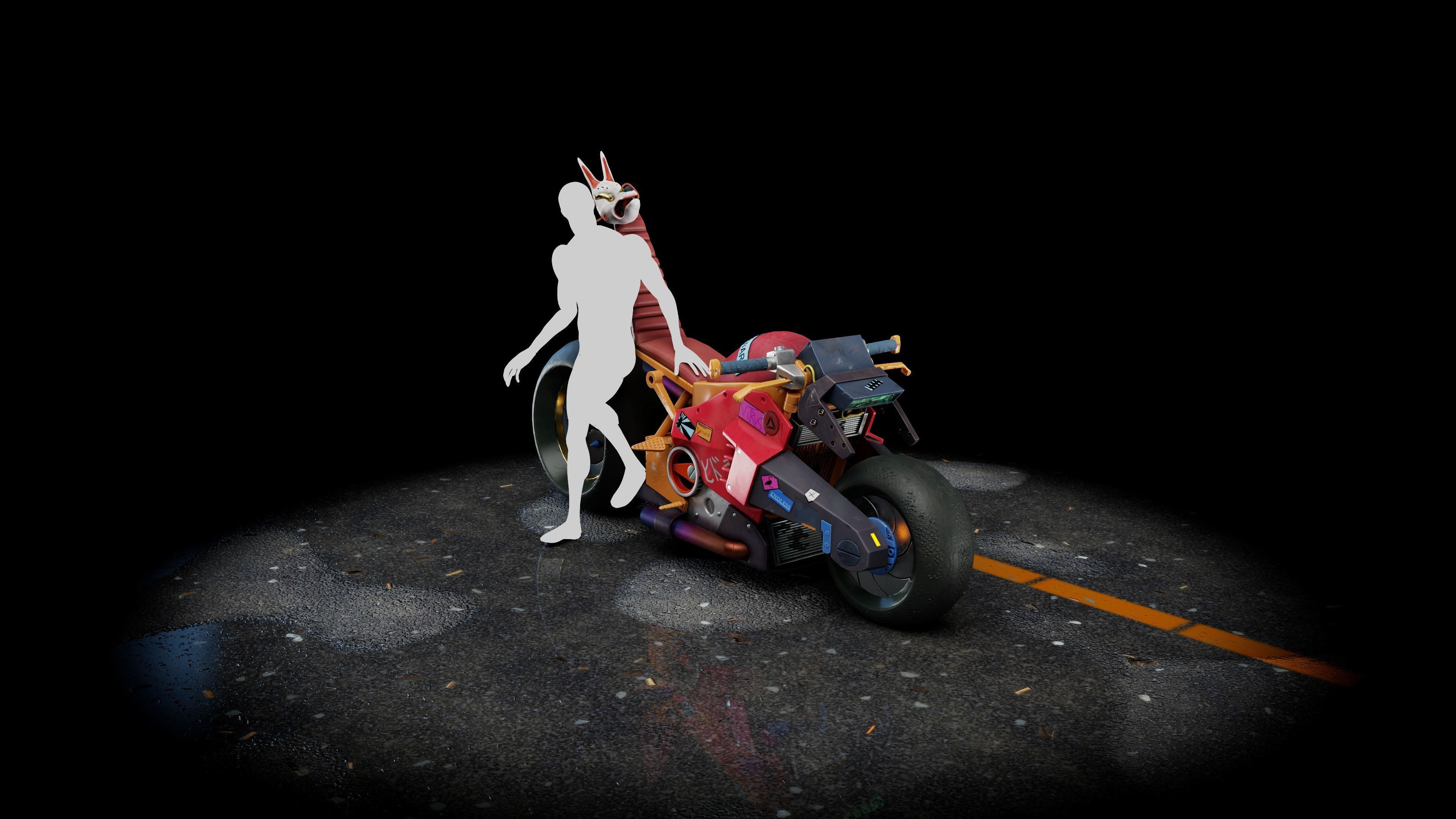 Cyberpunk Motorcycle - Nightcrawler Low-poly 3D model_3