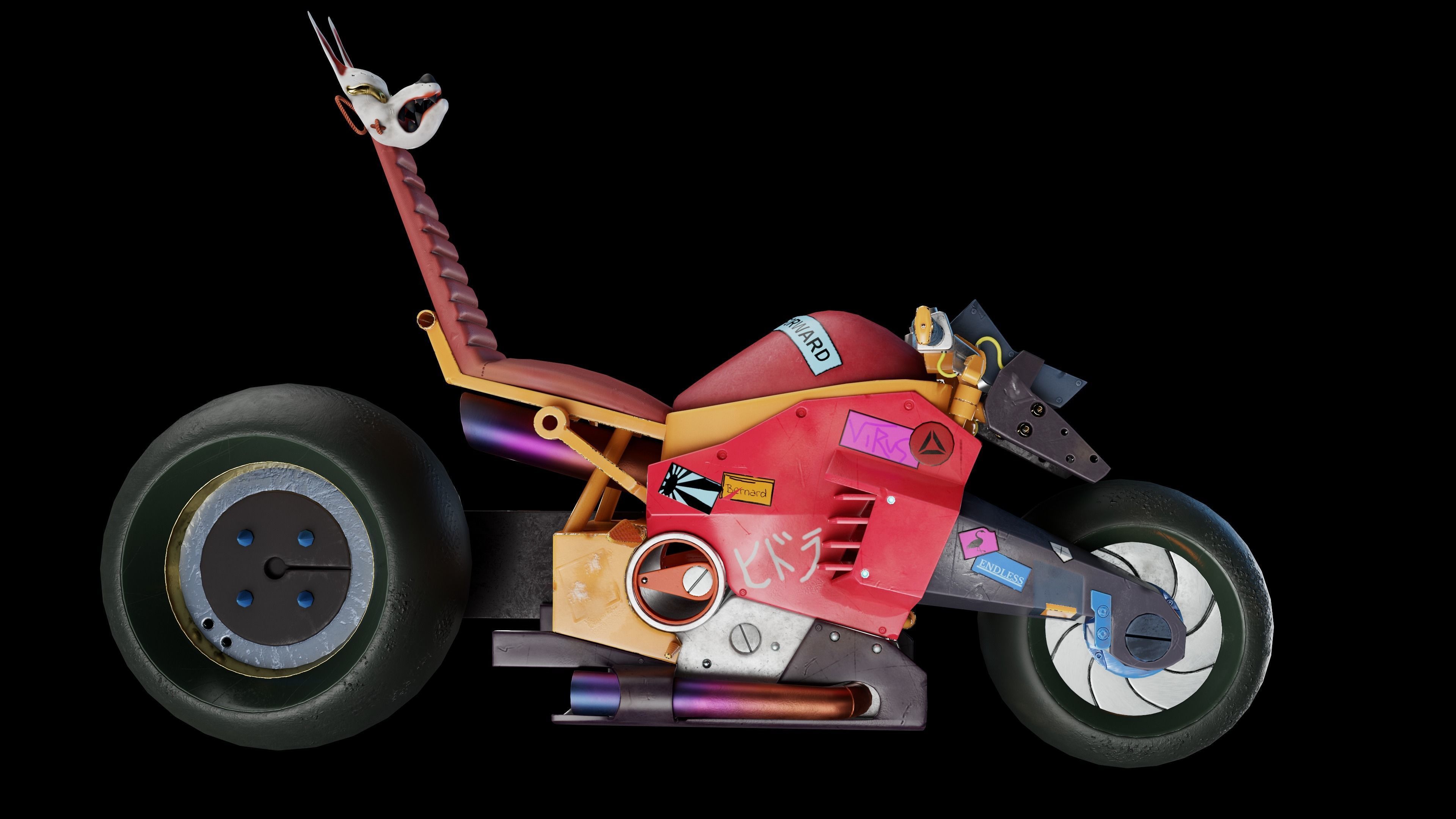 Cyberpunk Motorcycle - Nightcrawler Low-poly 3D model_6