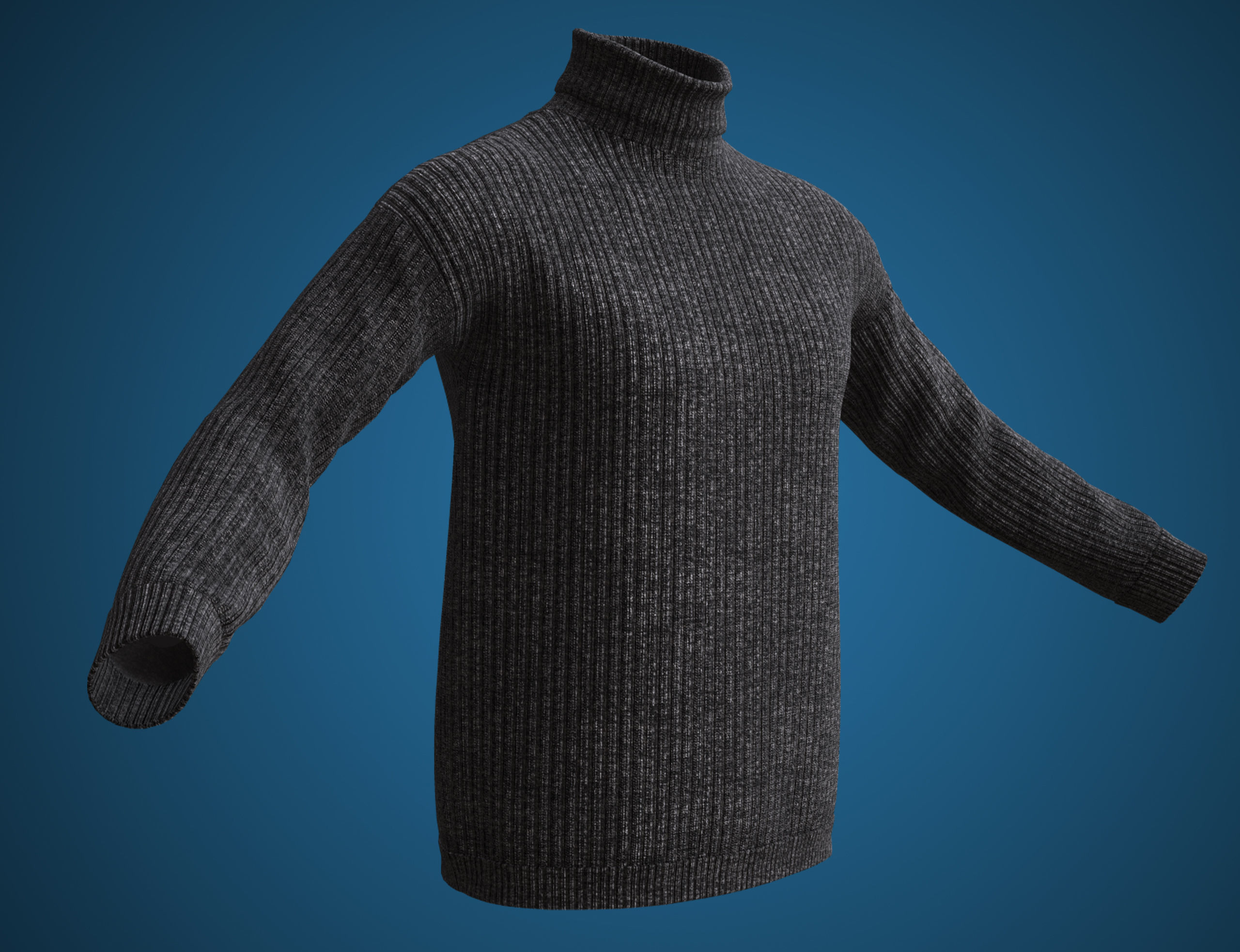 Black sweater Low-poly 3D model