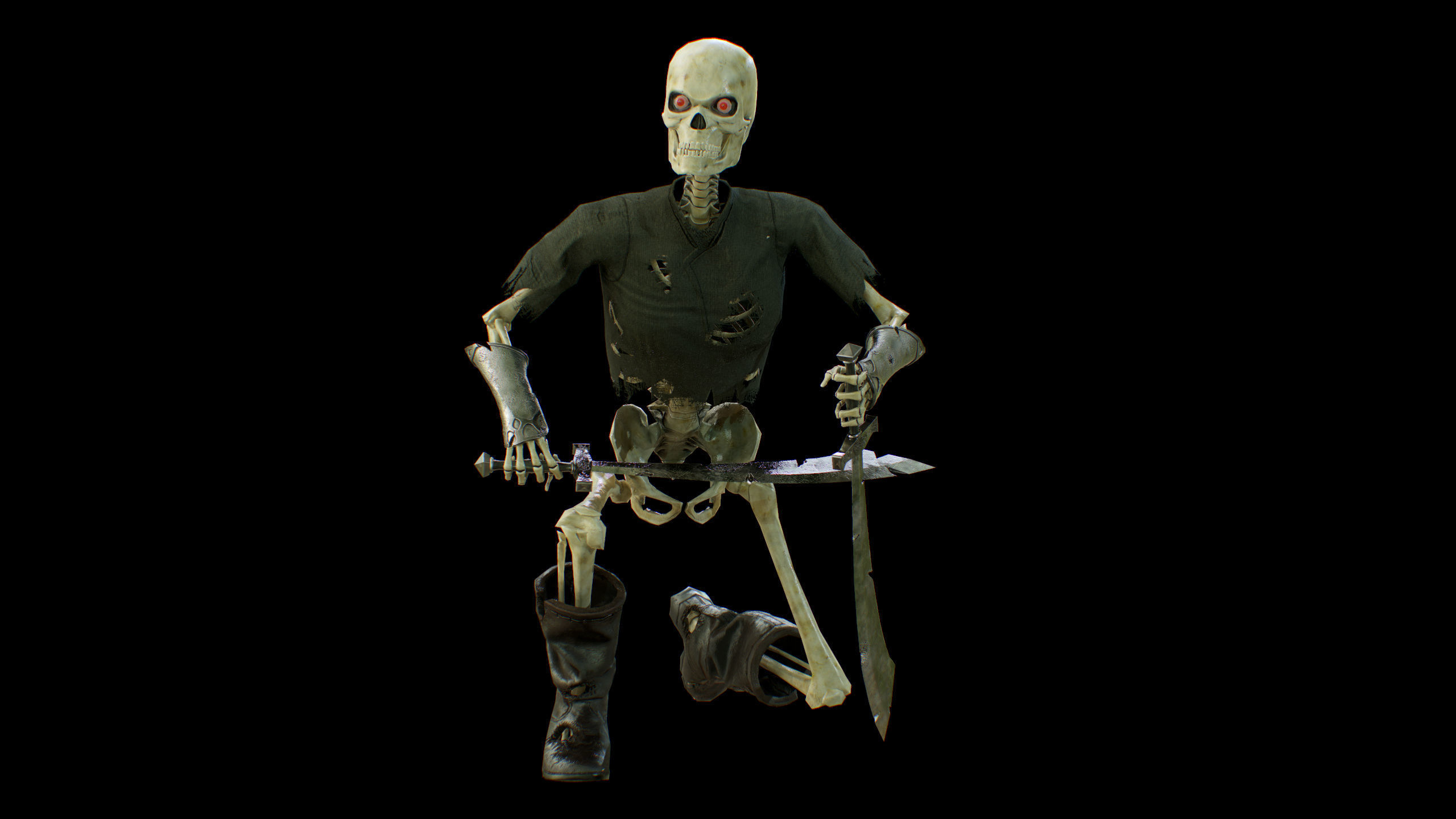 skelet 2 Low-poly 3D model_30