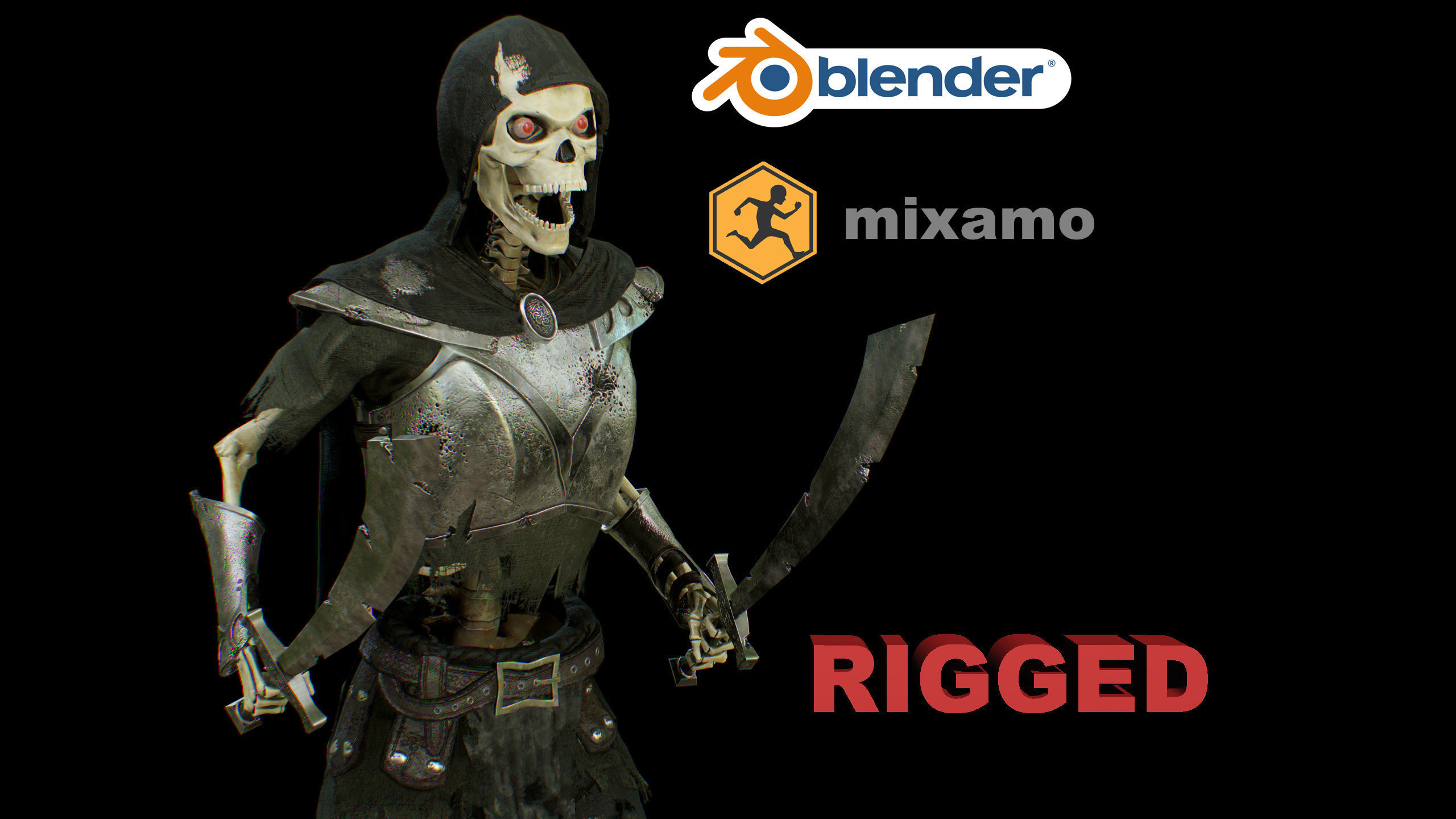 skelet 2 Low-poly 3D model_0