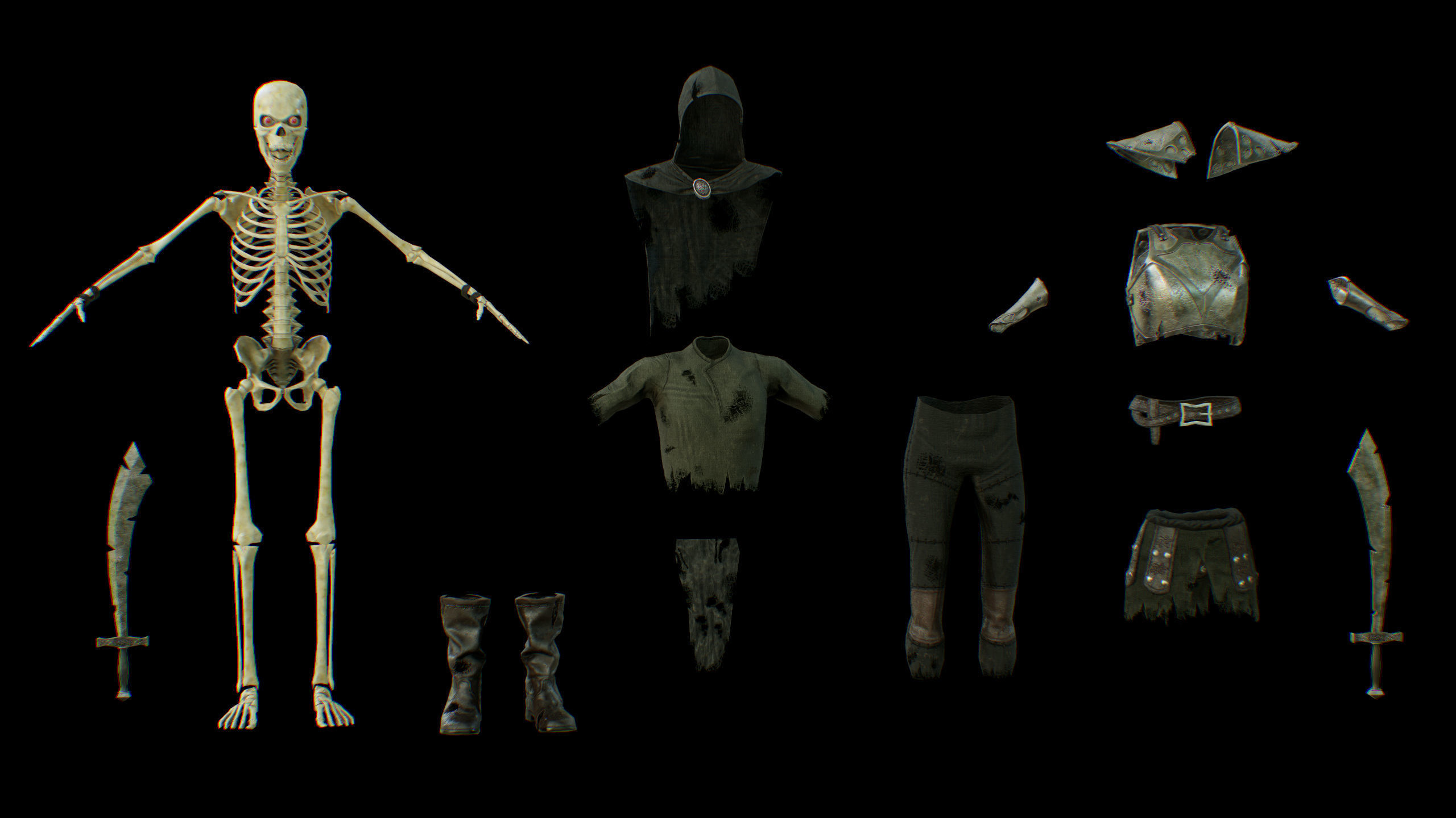 skelet 2 Low-poly 3D model_32