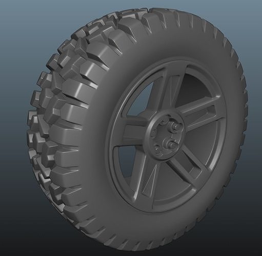 4x4 Wheel and 3 damage stages 3D print model