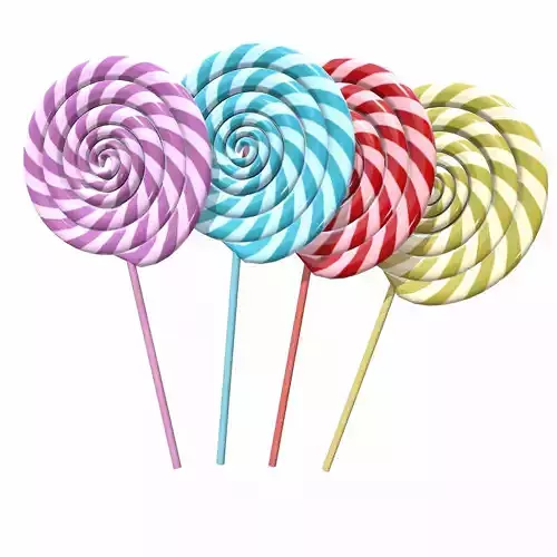 Christmas swirl lollipop Low-poly 3D model