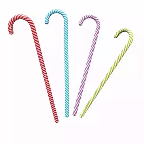 Christmas Candy Cane Low-poly 3D model