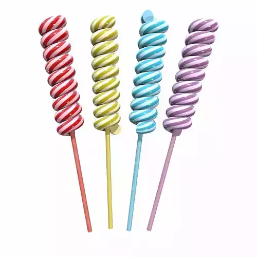 Christmas Twisted Lollipop Low-poly 3D model