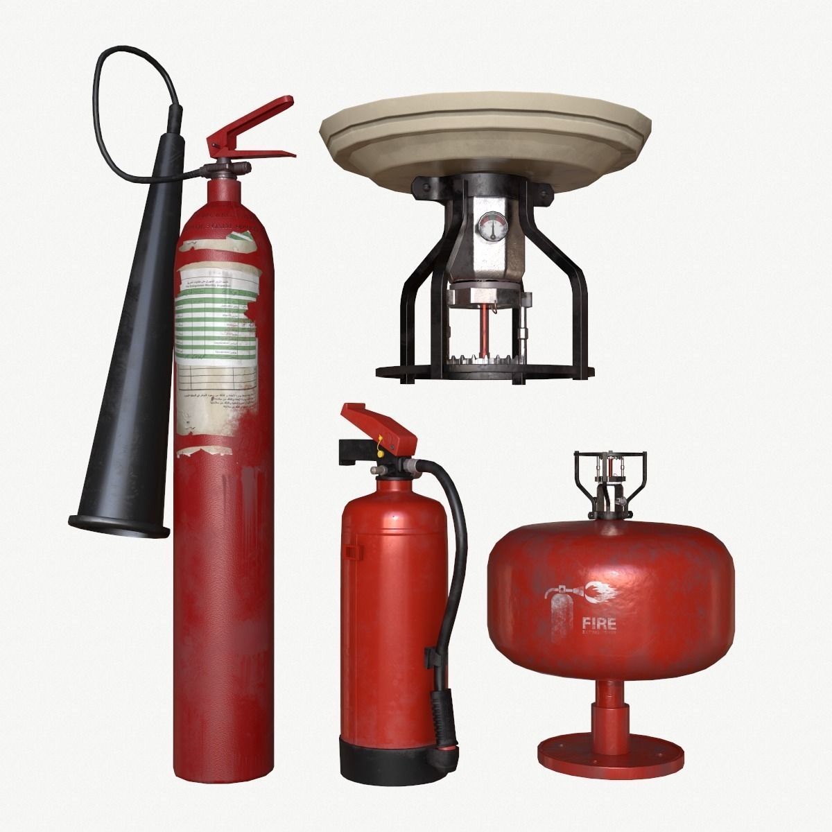 Fire equipment collection 02 PBR Low-poly 3D model_1