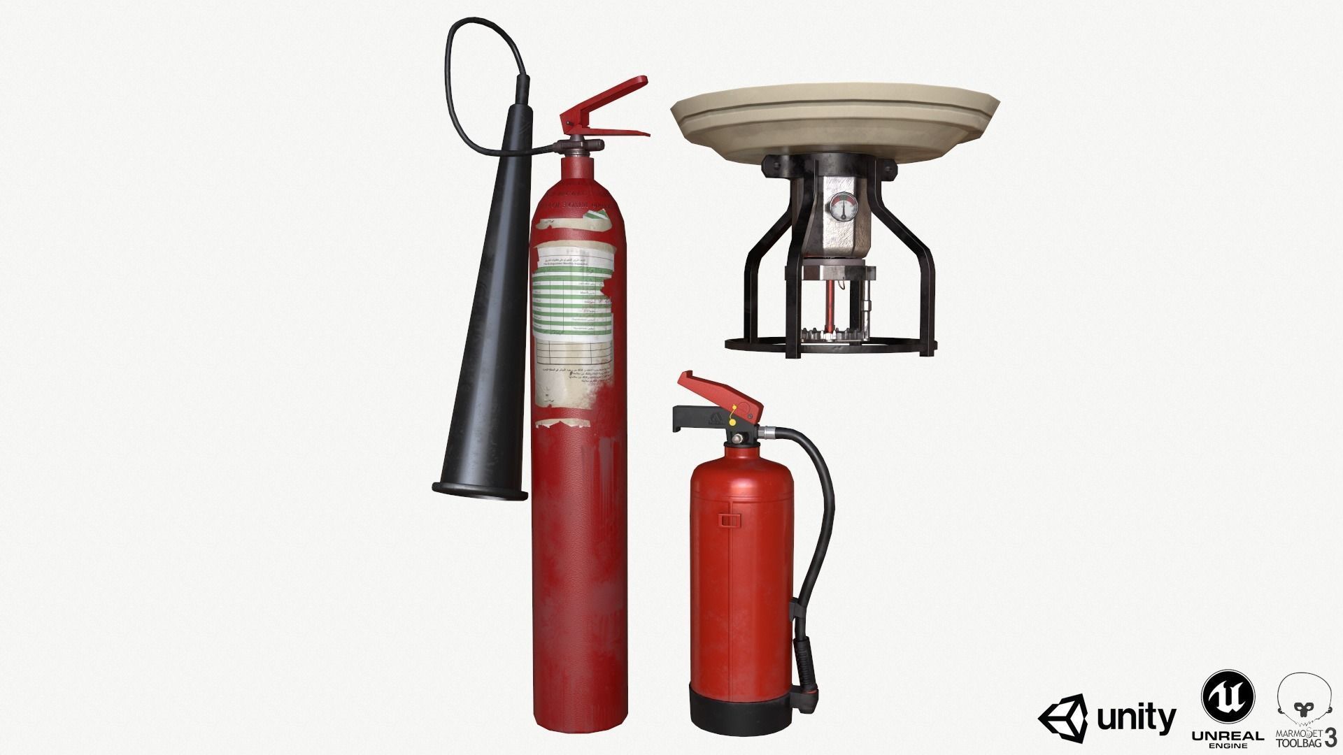 Fire equipment collection 02 PBR Low-poly 3D model_2
